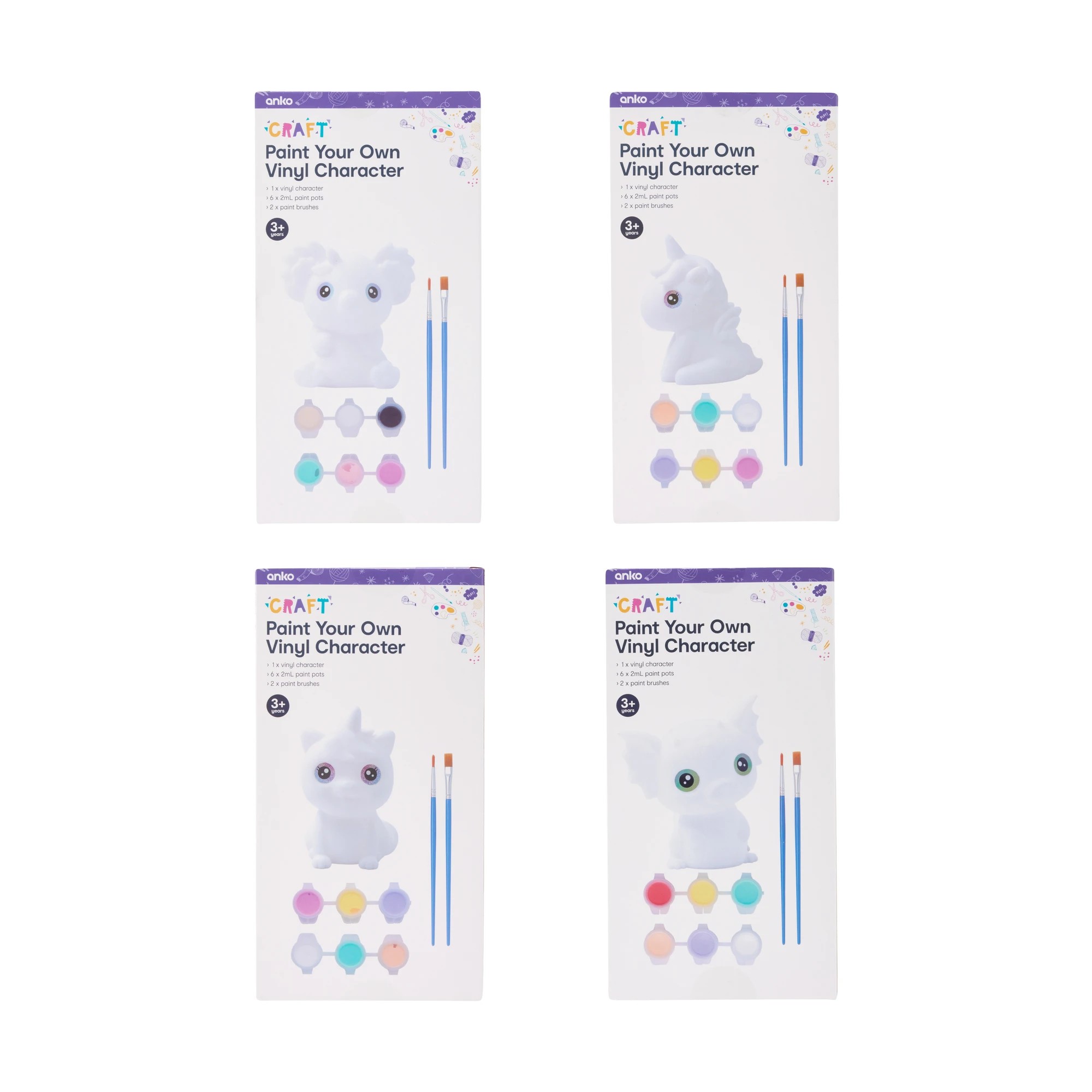 8 Paint Your Own Vinyl Character Kit - Assorted, 8 of 8