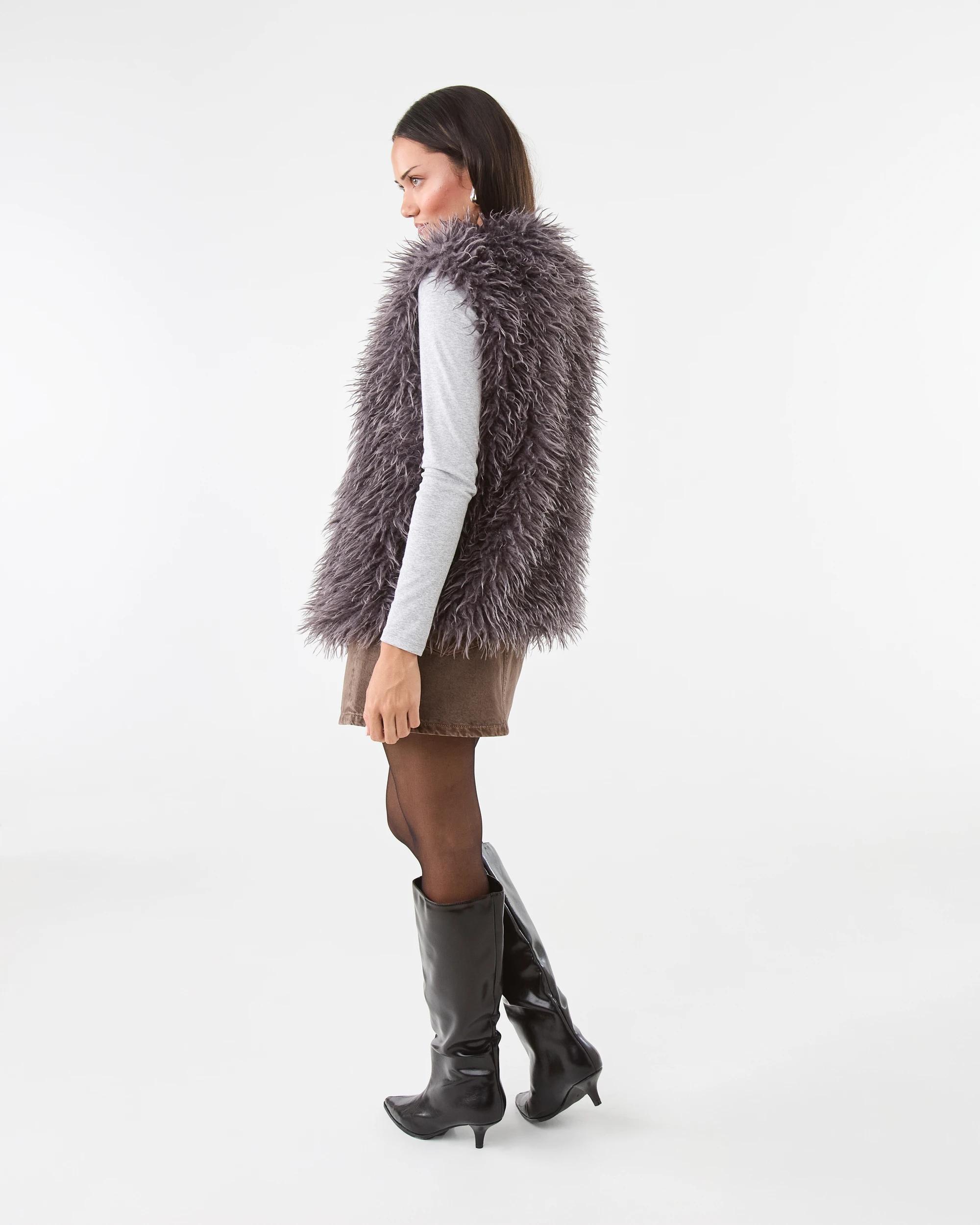 5 Faux Fur Vest Grey Fur, 5 of 9