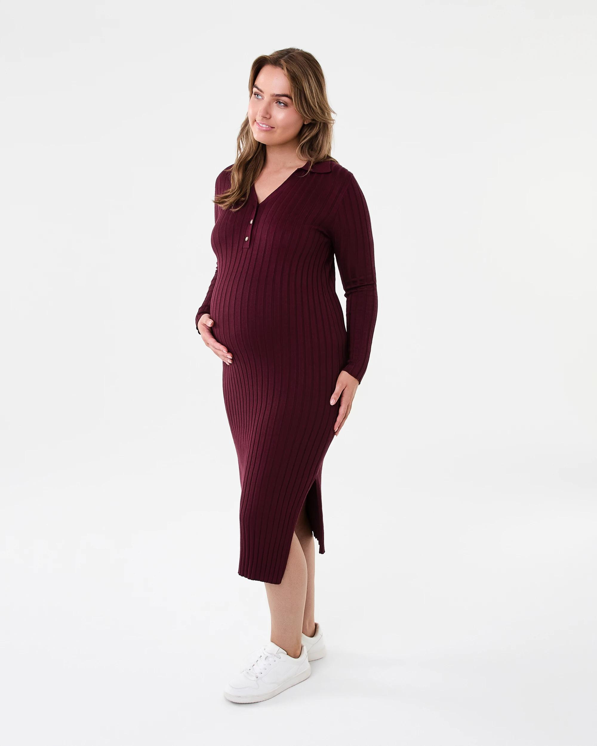 2 Maternity True Knit Dress Red Royale, 2 of 5