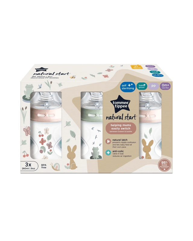 3 Pack Tommee Tippee Natural Start Decorated Baby Bot