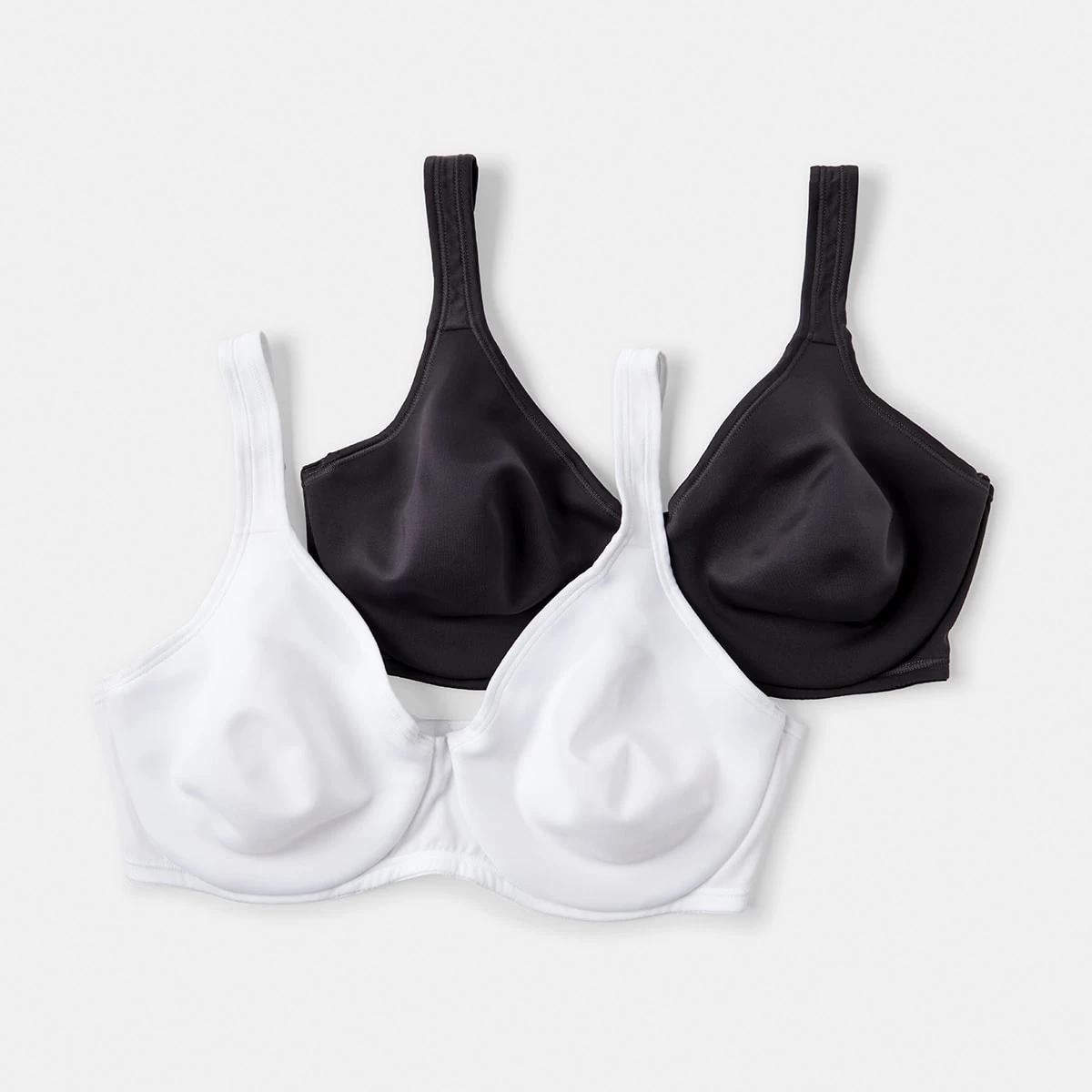 1 2 Pack Full Figure Soft Cup Bra WHITE, WASHED SLATE, 1 of 9