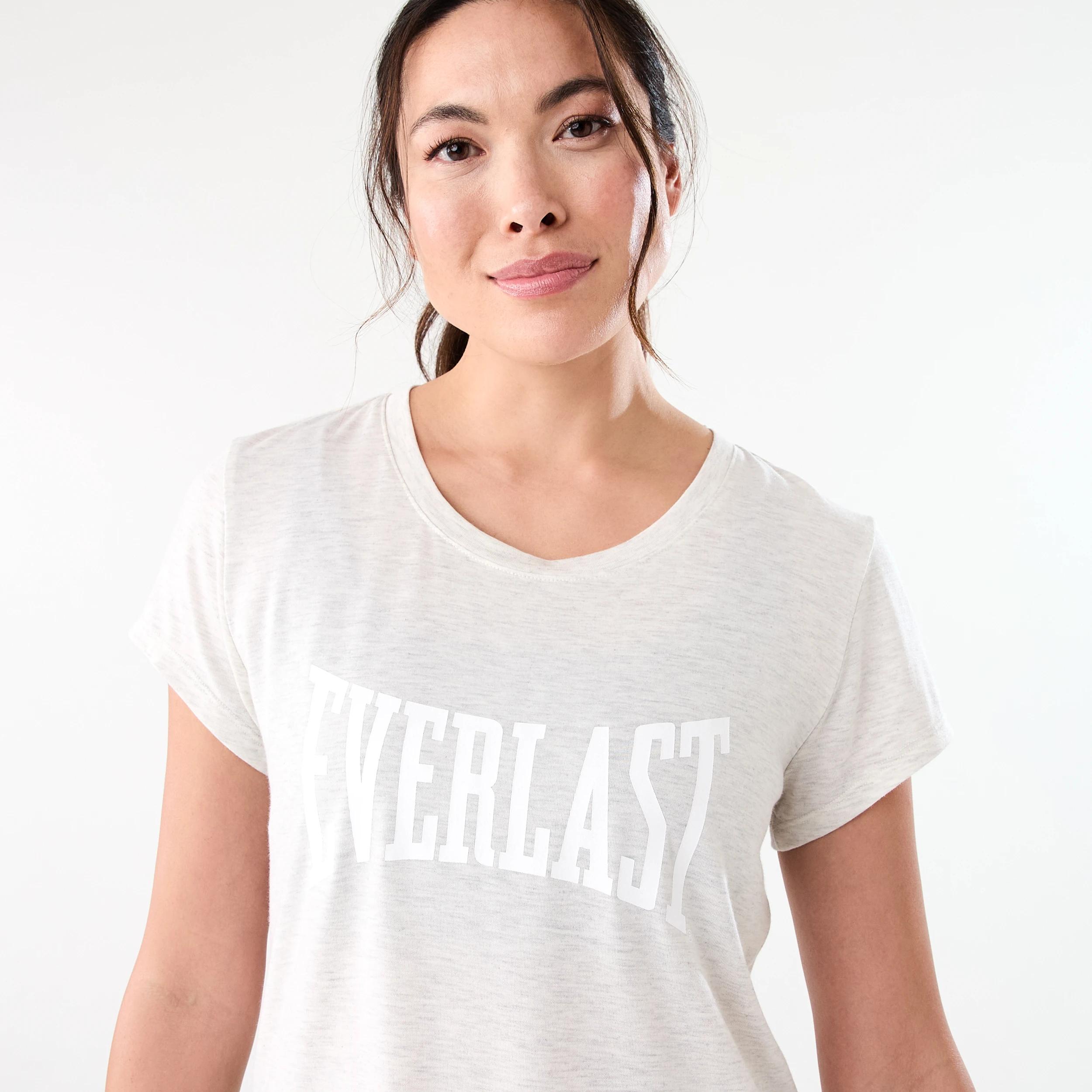 4 Everlast Womens Scoop Neck T-shirt EVERLAST SIMPLE LOGO OAT MARLE, 4 of 7