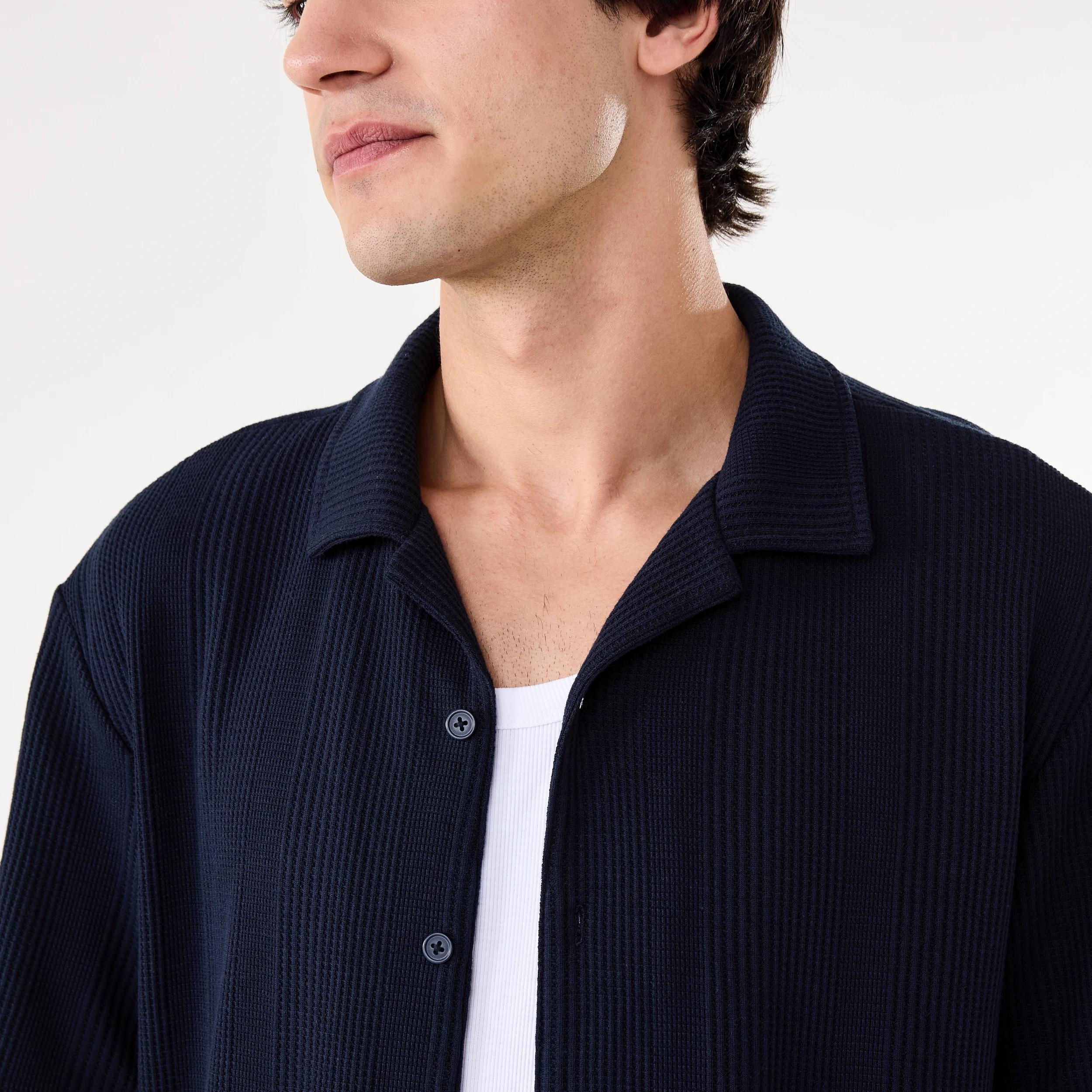6 Short Sleeve Textured Knit Shirt SKY CAPTAIN, 6 of 10