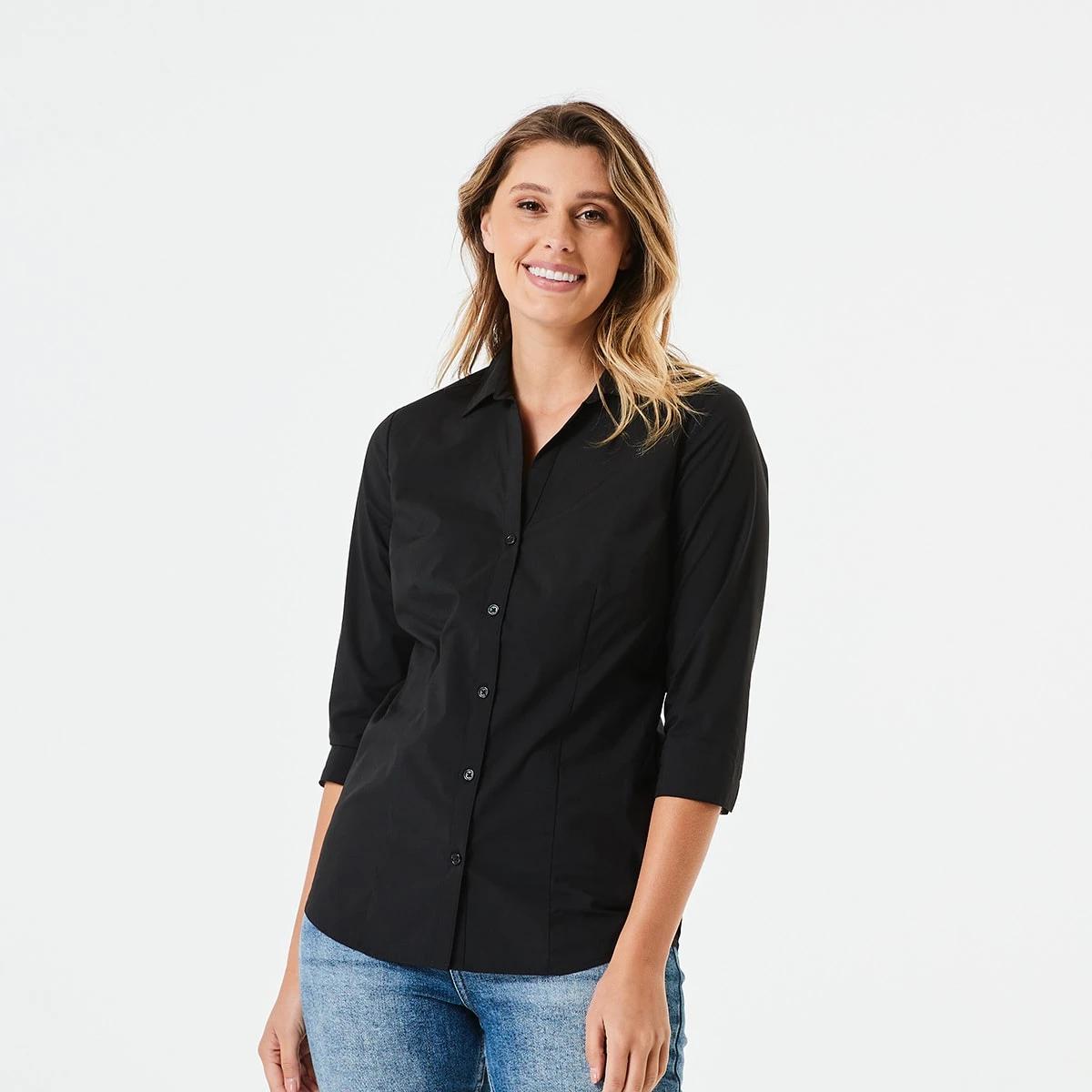 1 3/4 Sleeve Work Shirt Black, 1 of 4