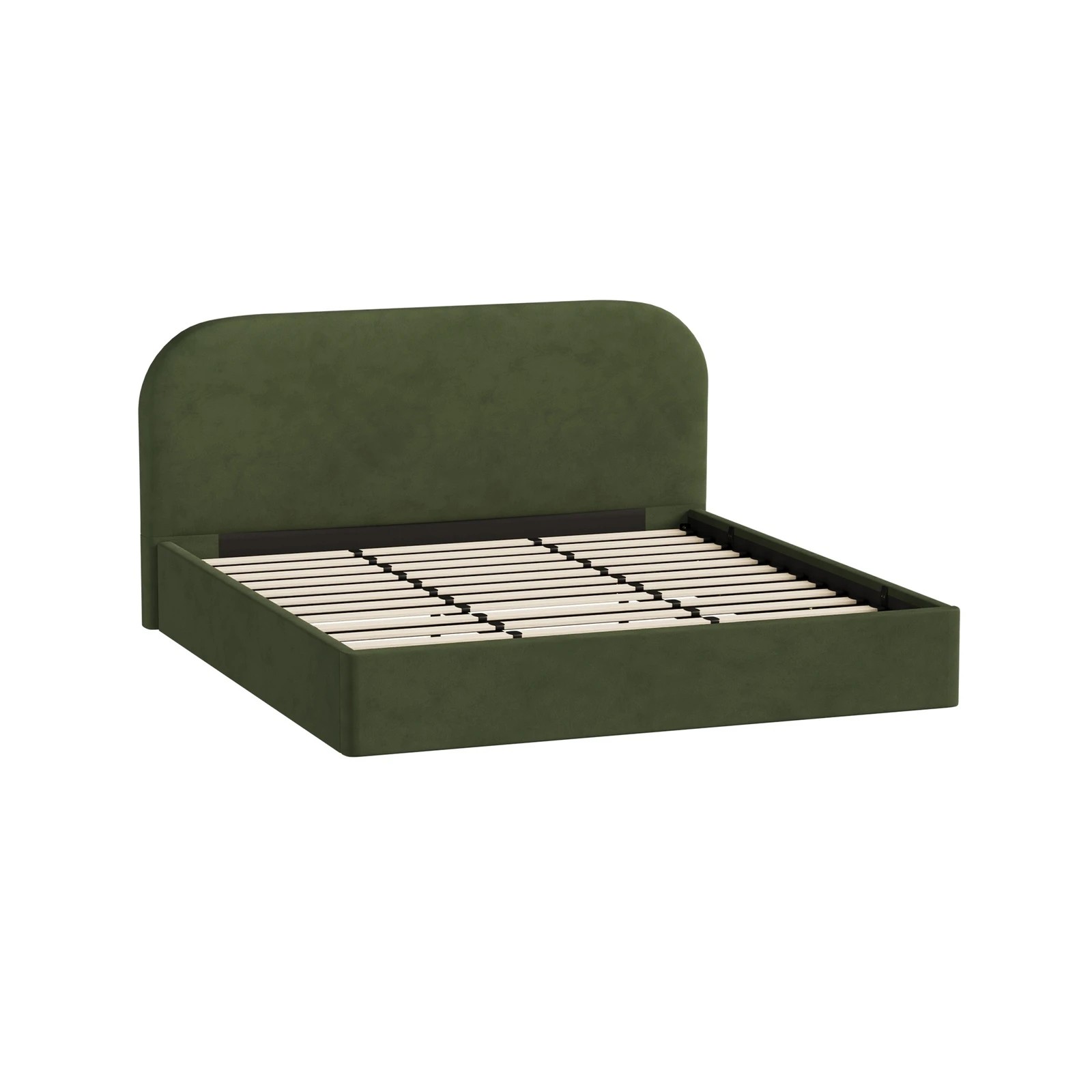 7 Oikiture King Bed Frame with Gas Lift Storage Mattress Base Velvet - Green, 7 of 9