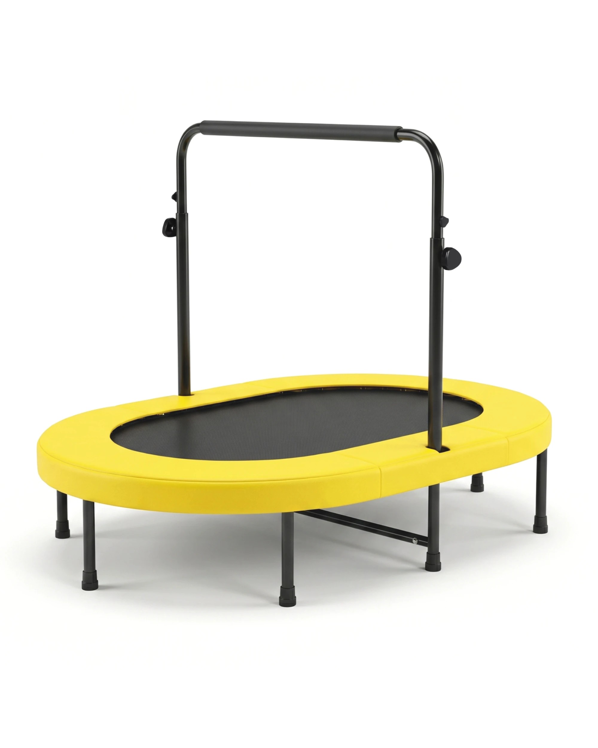 1 Advwin 2-Person Mini Trampoline for Adults Kids 55" Fitness Rebounder with 5-Level Adjustable Handle, Max Load 150kg, 1 of 8