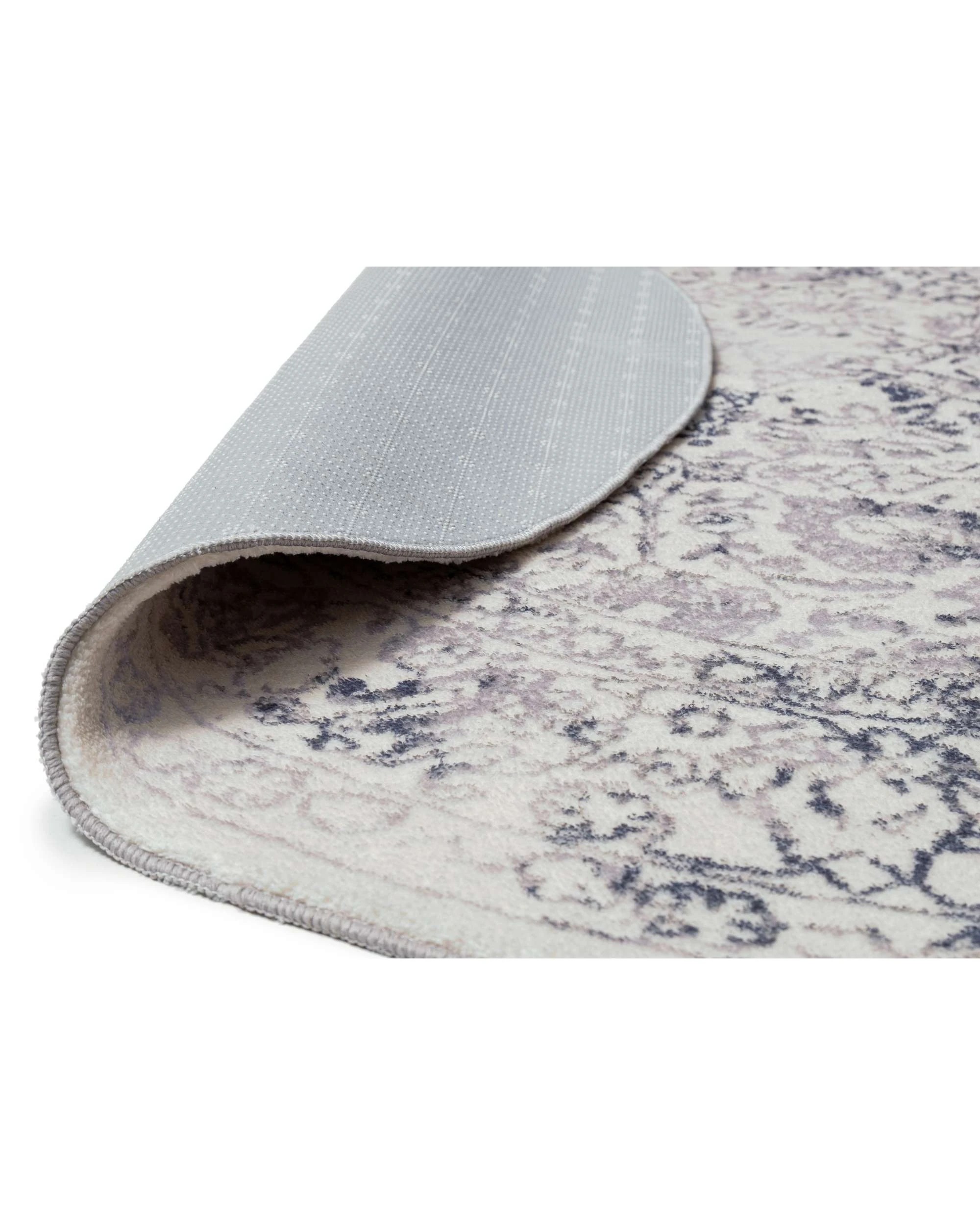 2 Loopsie Yeni Floral Washable Round Rug-200cm x 200cm - Grey, 2 of 5