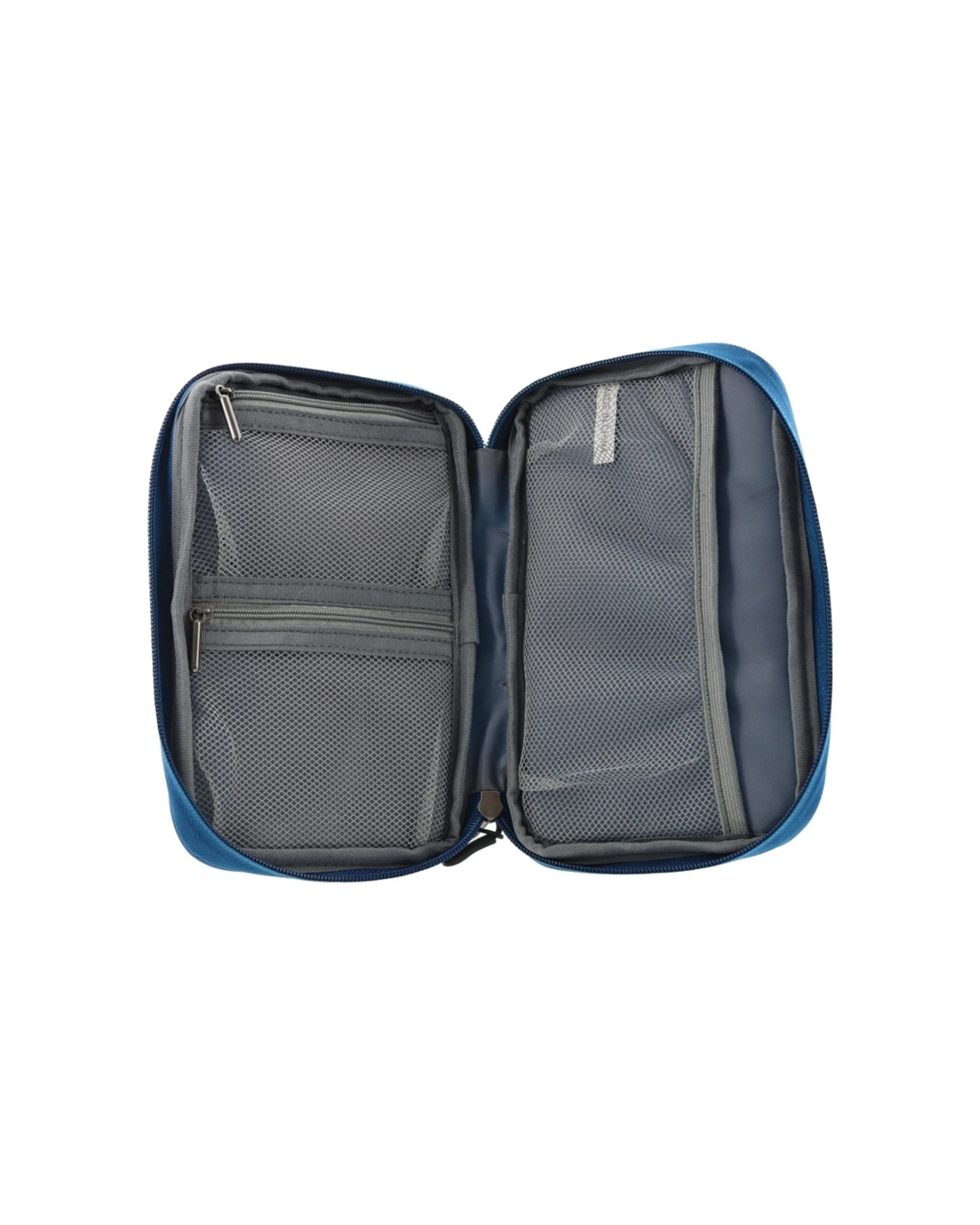 5 Milleni Multiple Compartment Secure Travel Tech Accessory Organizer 21cm Teal - Blue, 5 of 5