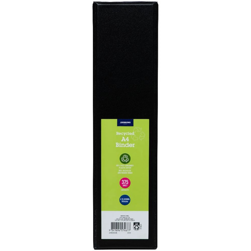 2 J.Burrows A4 Binder 2D 50mm Black, 2 of 6