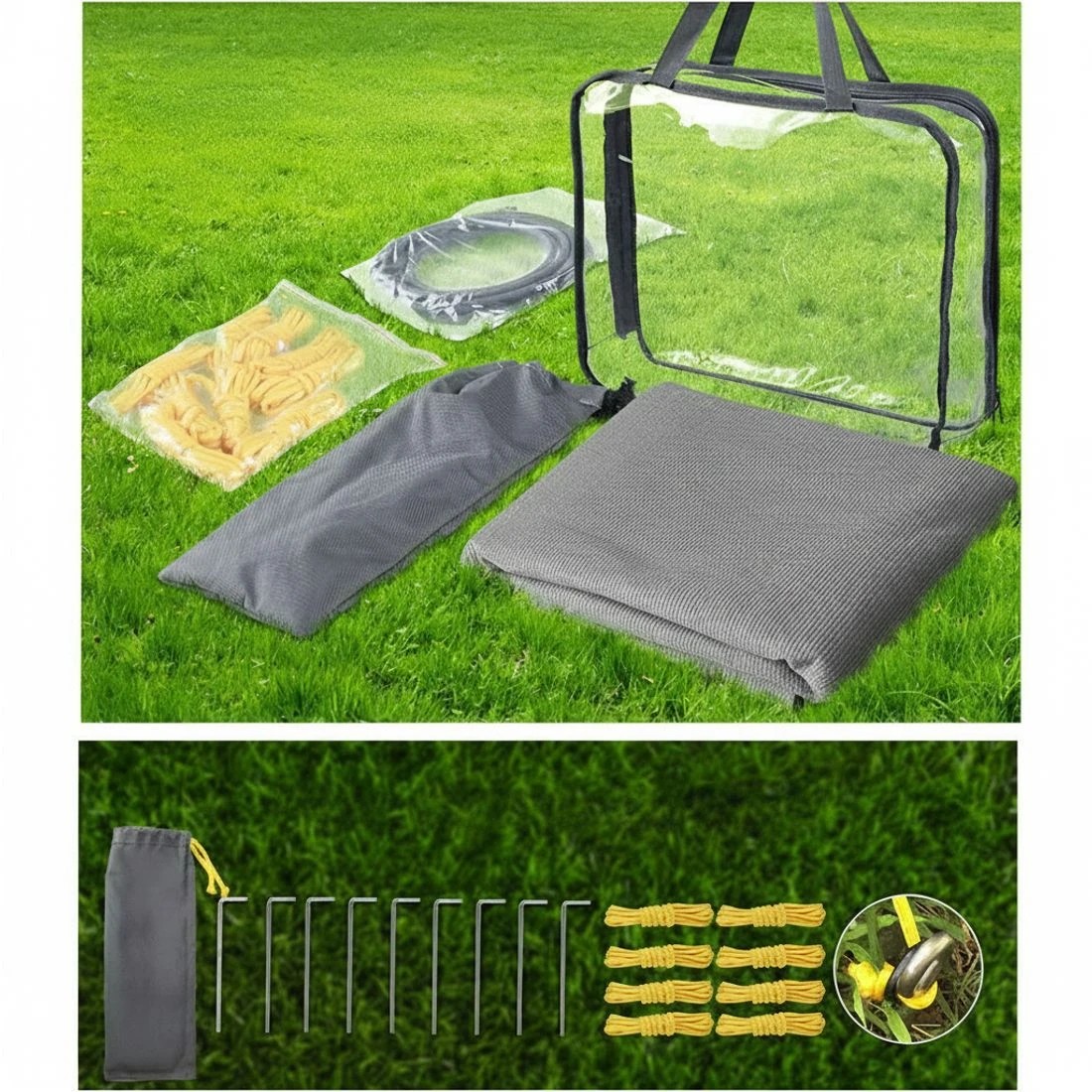 6 Caravan Privacy Screen Roll Out Awning 4.9x1.95M End Wall Side Sun Shade - Grey, 6 of 7