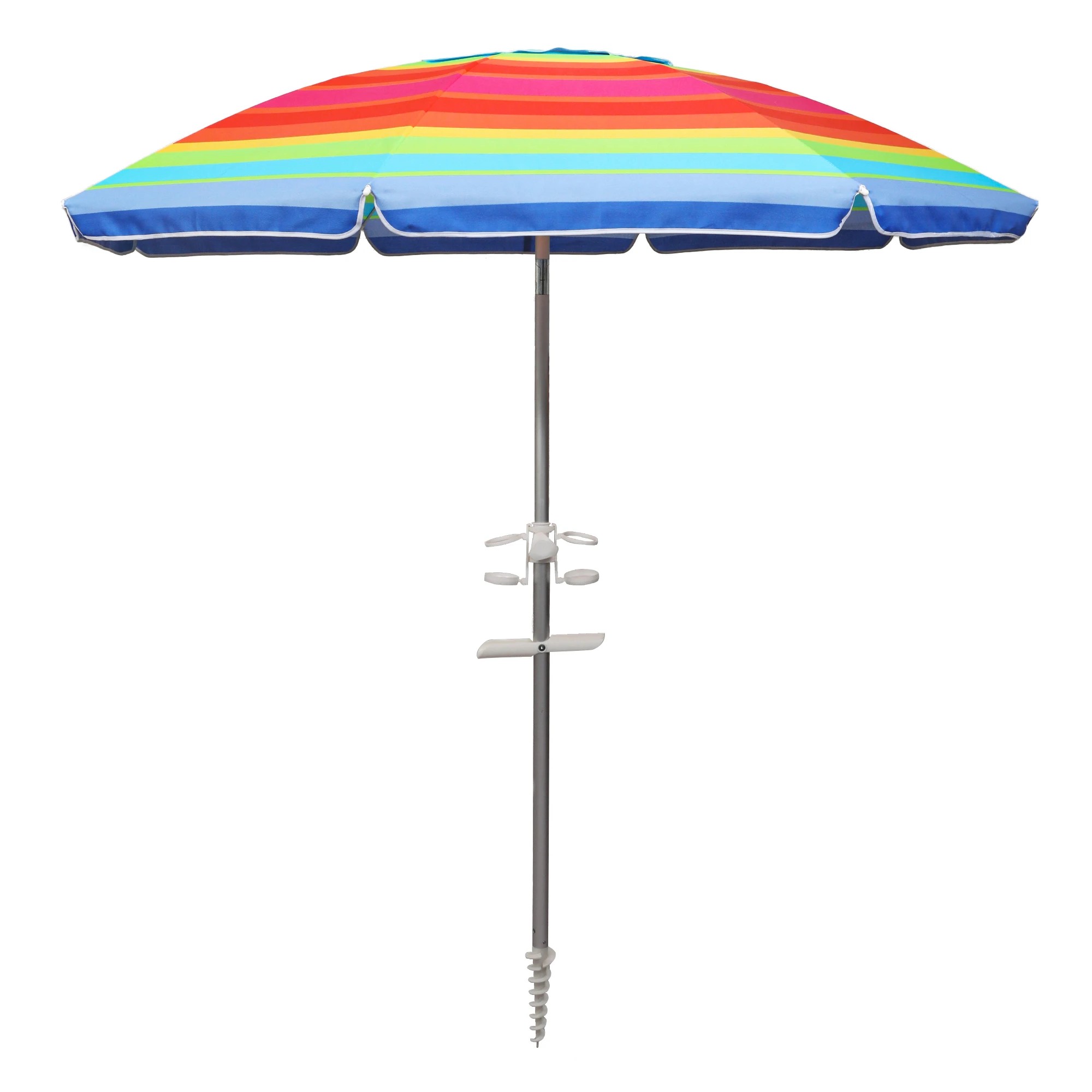 1 Mountview Outdoor Beach Umbrella 220cm Rainbow - Multi, 1 of 8