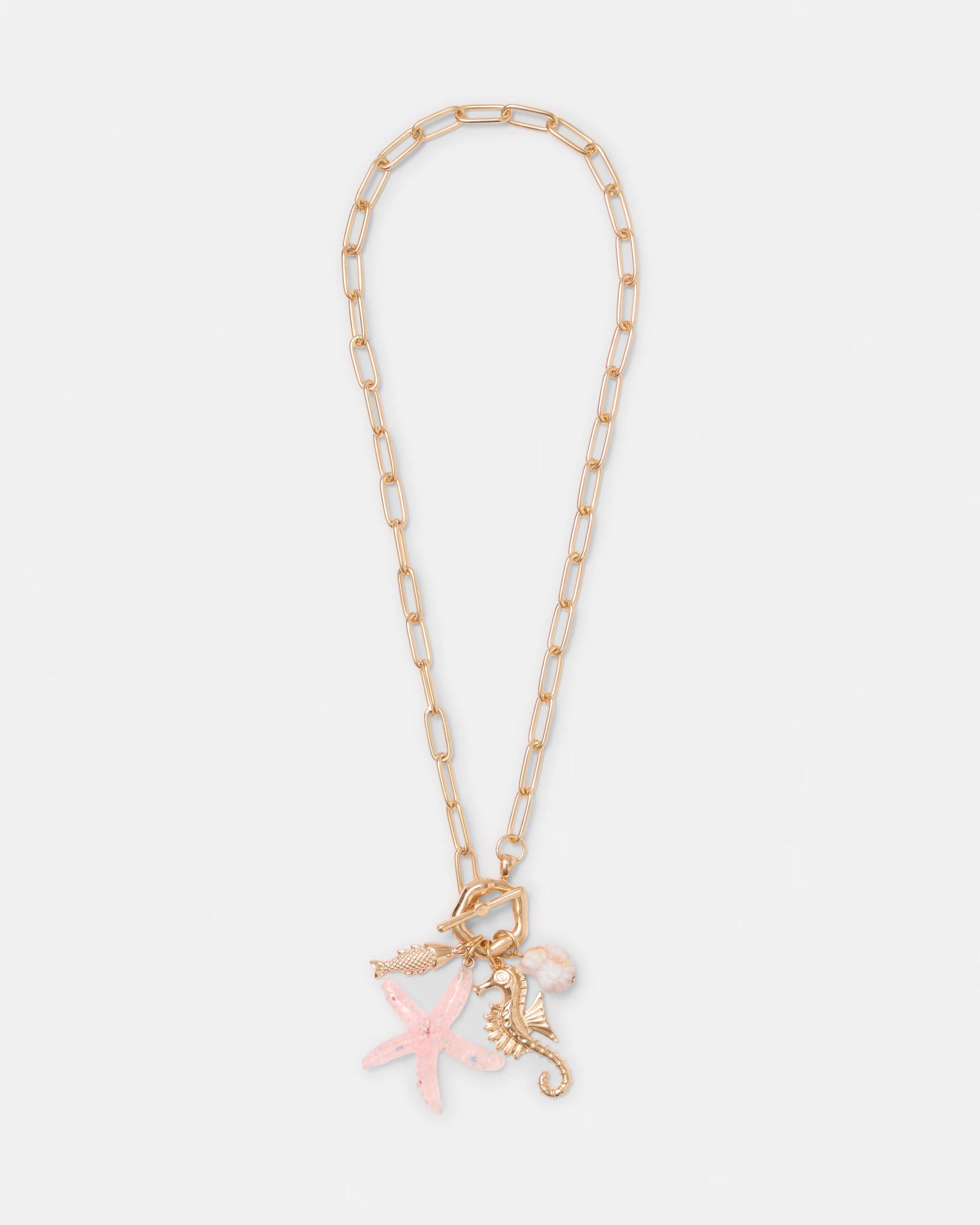 2 Starfish Charm Necklace - Gold Tone and Pink Gold, 2 of 5