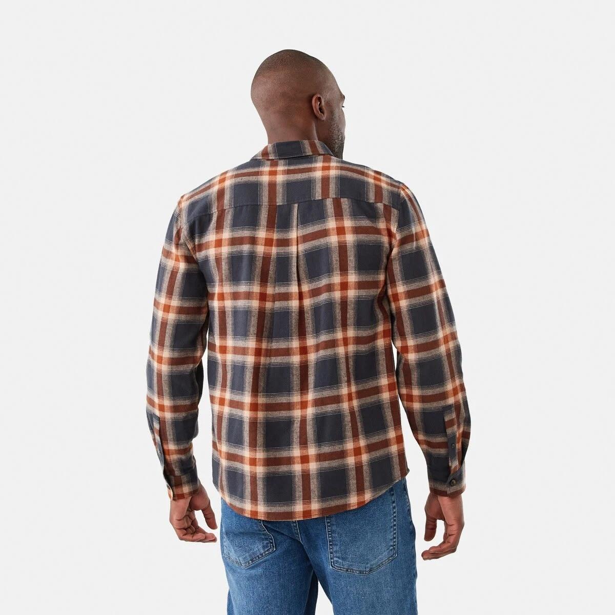 3 Long Sleeve Brushed Check Shirt Rust Check, 3 of 6