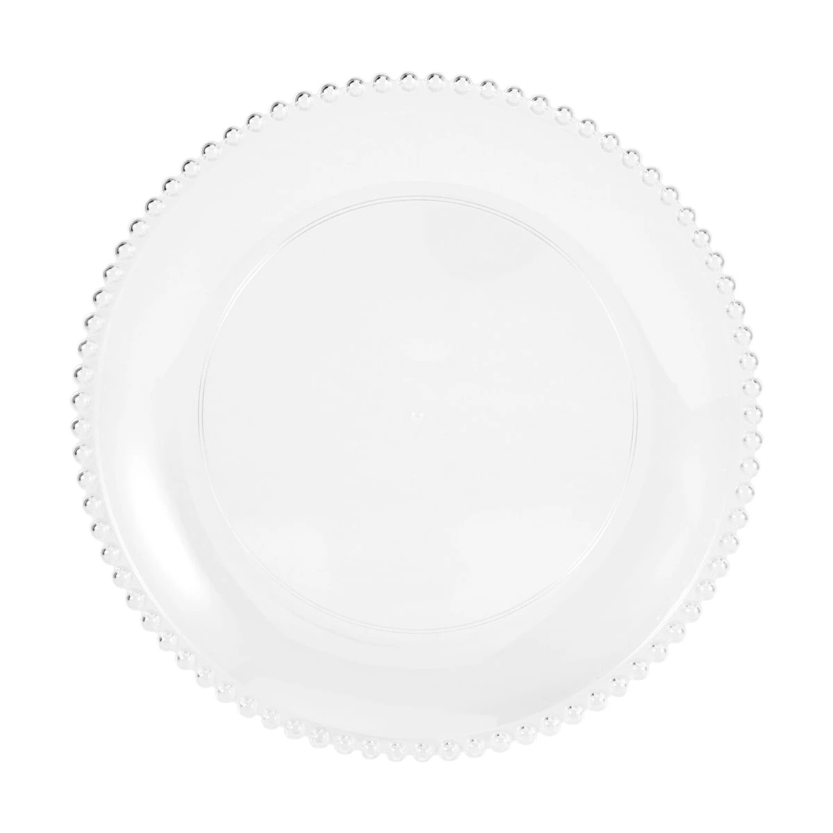 3 Reusable Beaded Trim Round Serving Platter, 3 of 4