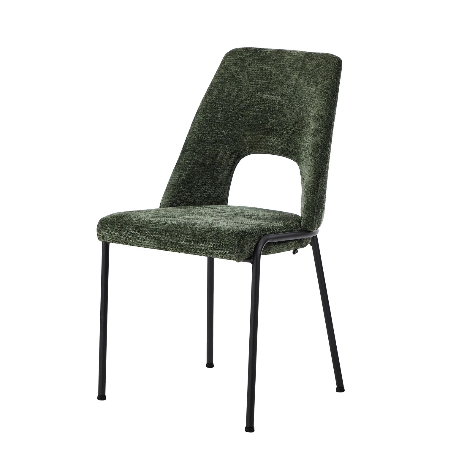 8 Oikiture 4x Dining Chairs Chenille Fabric Kitchen Side Chair - Green, 8 of 9