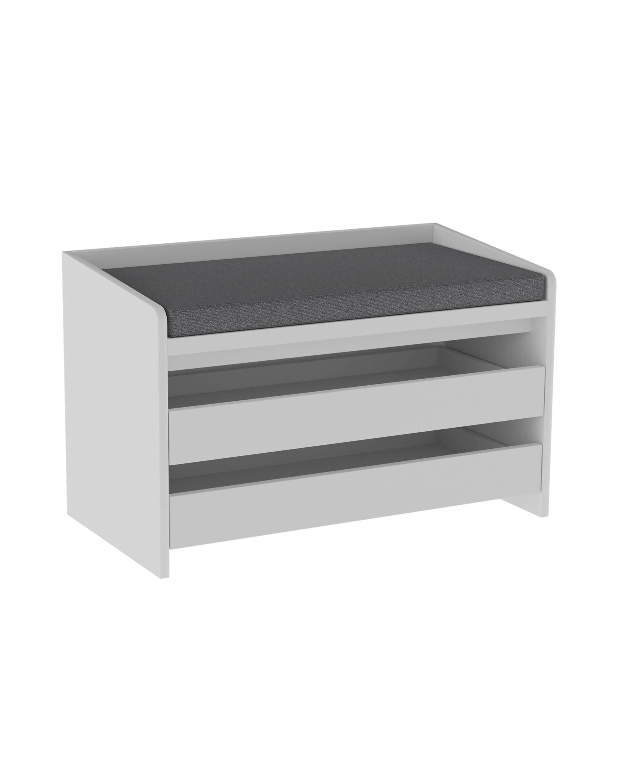 1 Kodu Shoe Cabinet Seat Bench 2 Drawers - White, 1 of 5