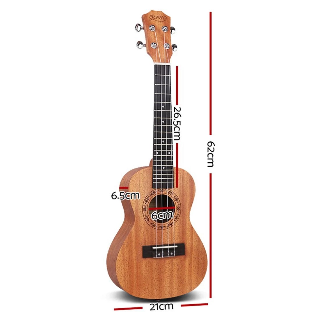 2 Alpha 23" Ukulele Mahogany Concert Beginner Gift w/ Carry Bag - Natural, 2 of 6