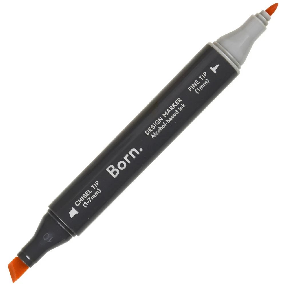 1 Born Professional Dual-Tip Artist Marker Orange YR792, 1 of 4