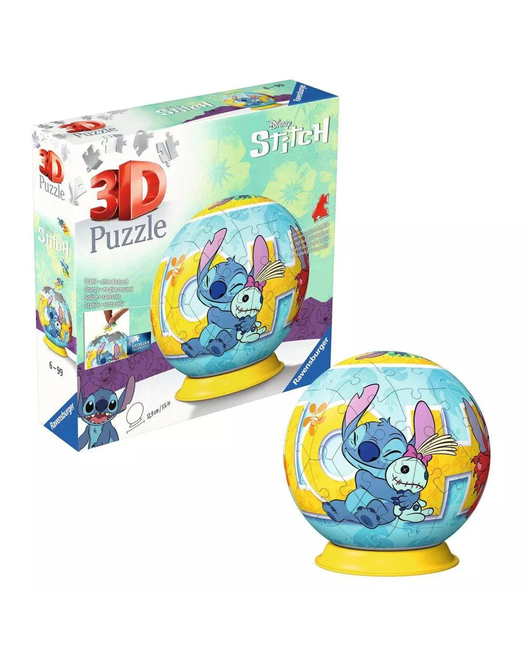 2 Ravensburger Disney Stitch 3D Puzzleball 72 Piece Jigsaw Puzzle, 2 of 5