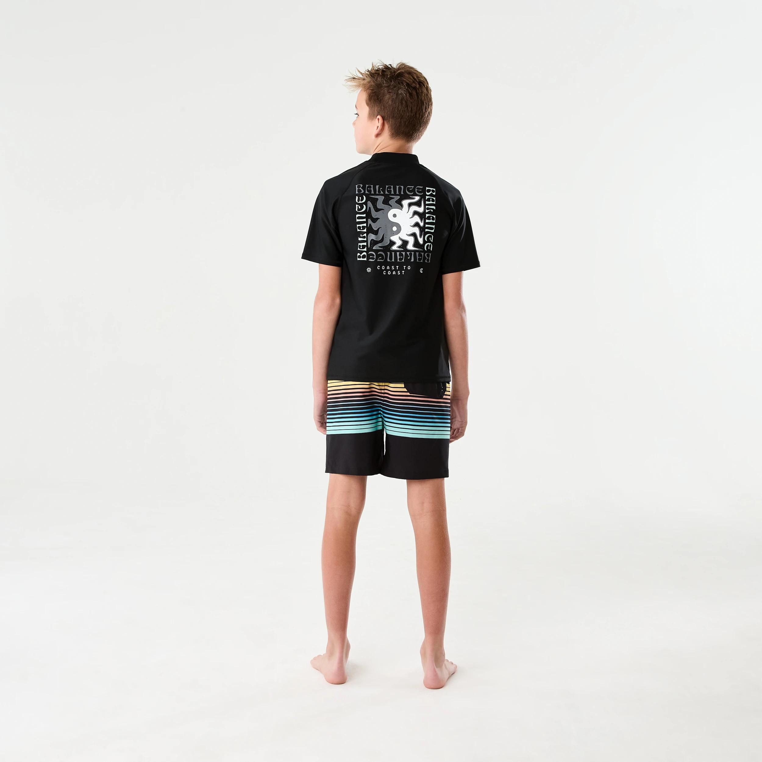 8 Longline Printed Swim Shorts MID OMBRE STRIPE BLACK, 8 of 8