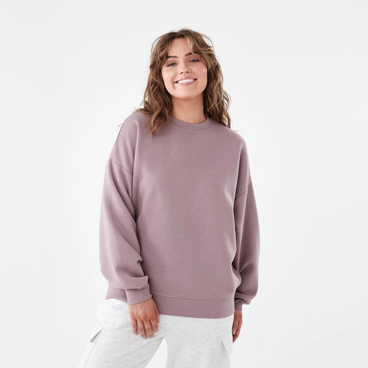 1 Oversized Crew Neck Sweatshirt Mauve, 1 of 5