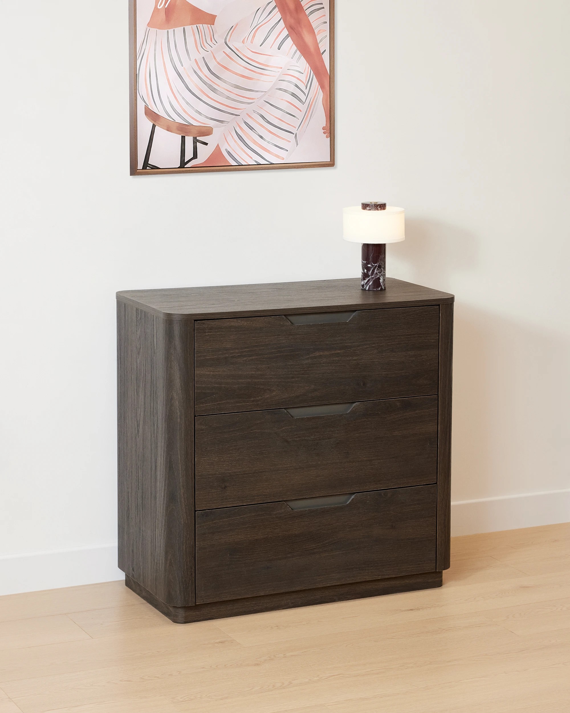 1 Miles 3 Drawer Chest. - Walnut, 1 of 7