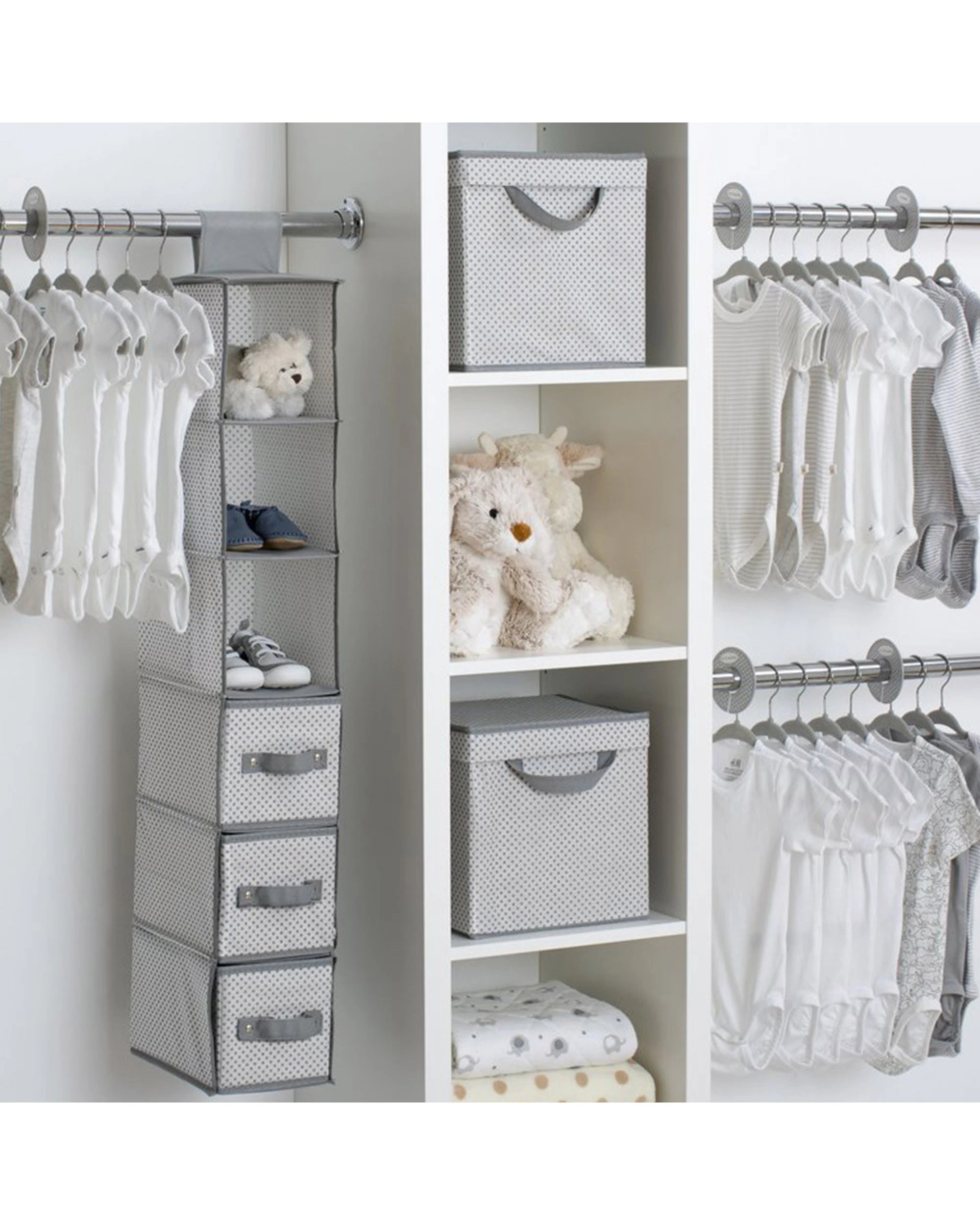 2 Delta Children 48 Piece Nursery Storage Set - Grey, 2 of 5