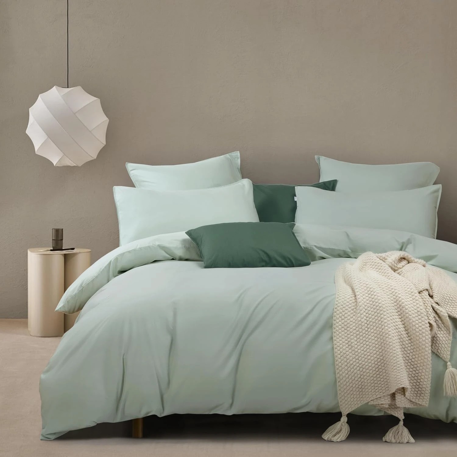 1 Gioia Casa Vintage Washed Cotton Quilt Cover Set Soft Breathable - Super King Bed - Sage, 1 of 7