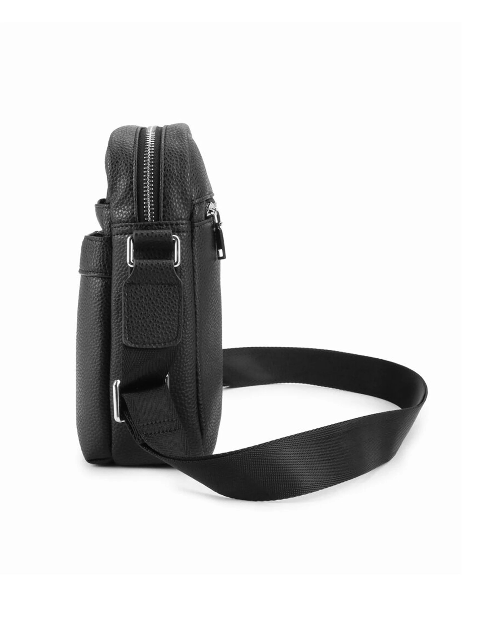 3 Mens Republic Deluxe Stylish Cross Body Sleek Bag Sling Travel Compact Func - Black, 3 of 5