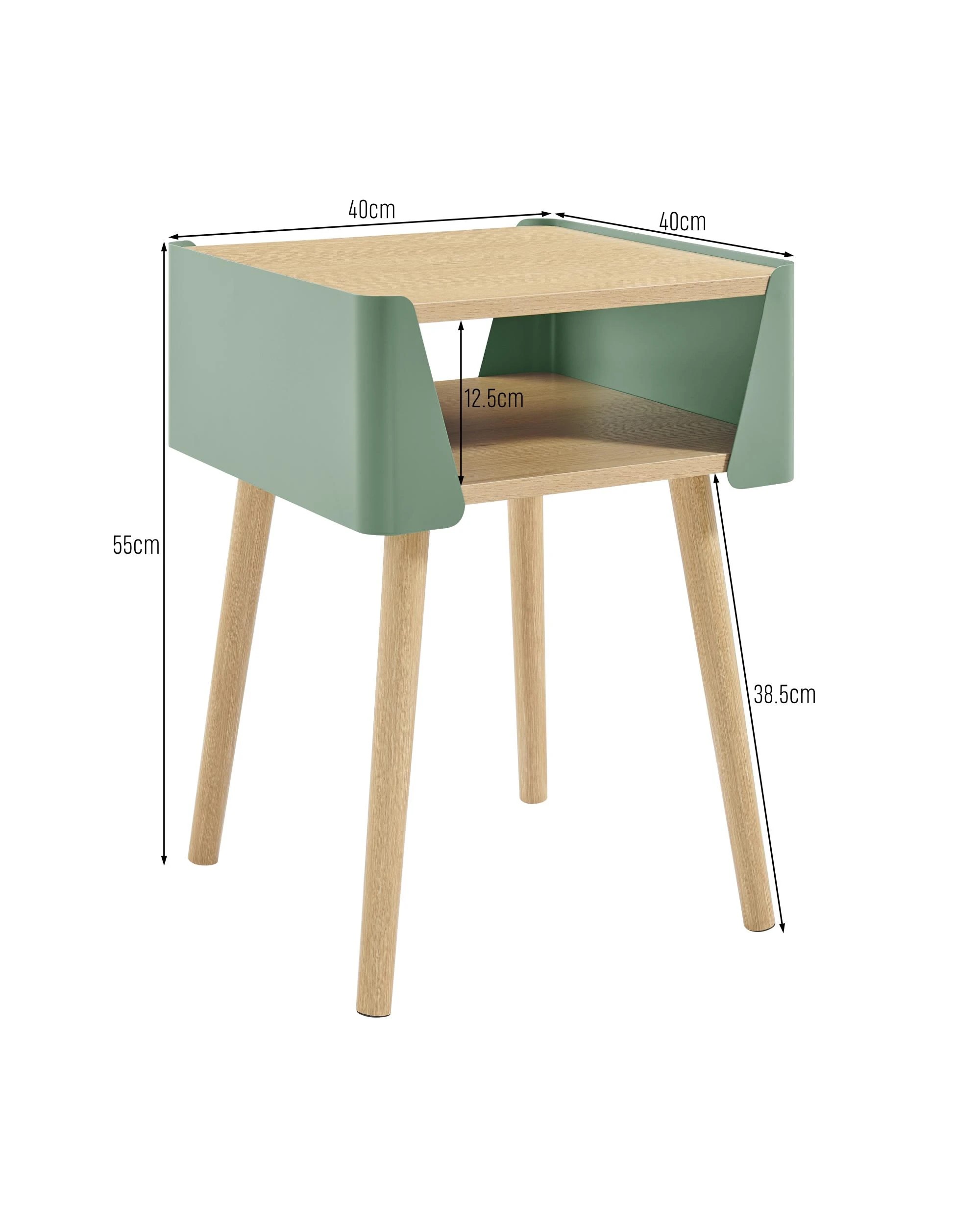 8 Kodu Side Table Bedside Shelf Square - Green, 8 of 8