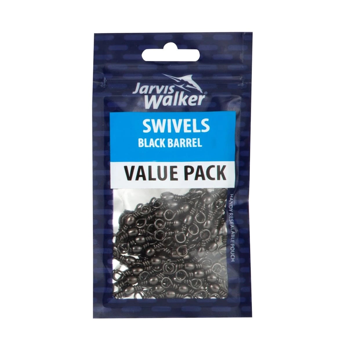 1 38 Pack Jarvis Walker Black Barrel Bulk Pack Swivels - Size 2, 1 of 3