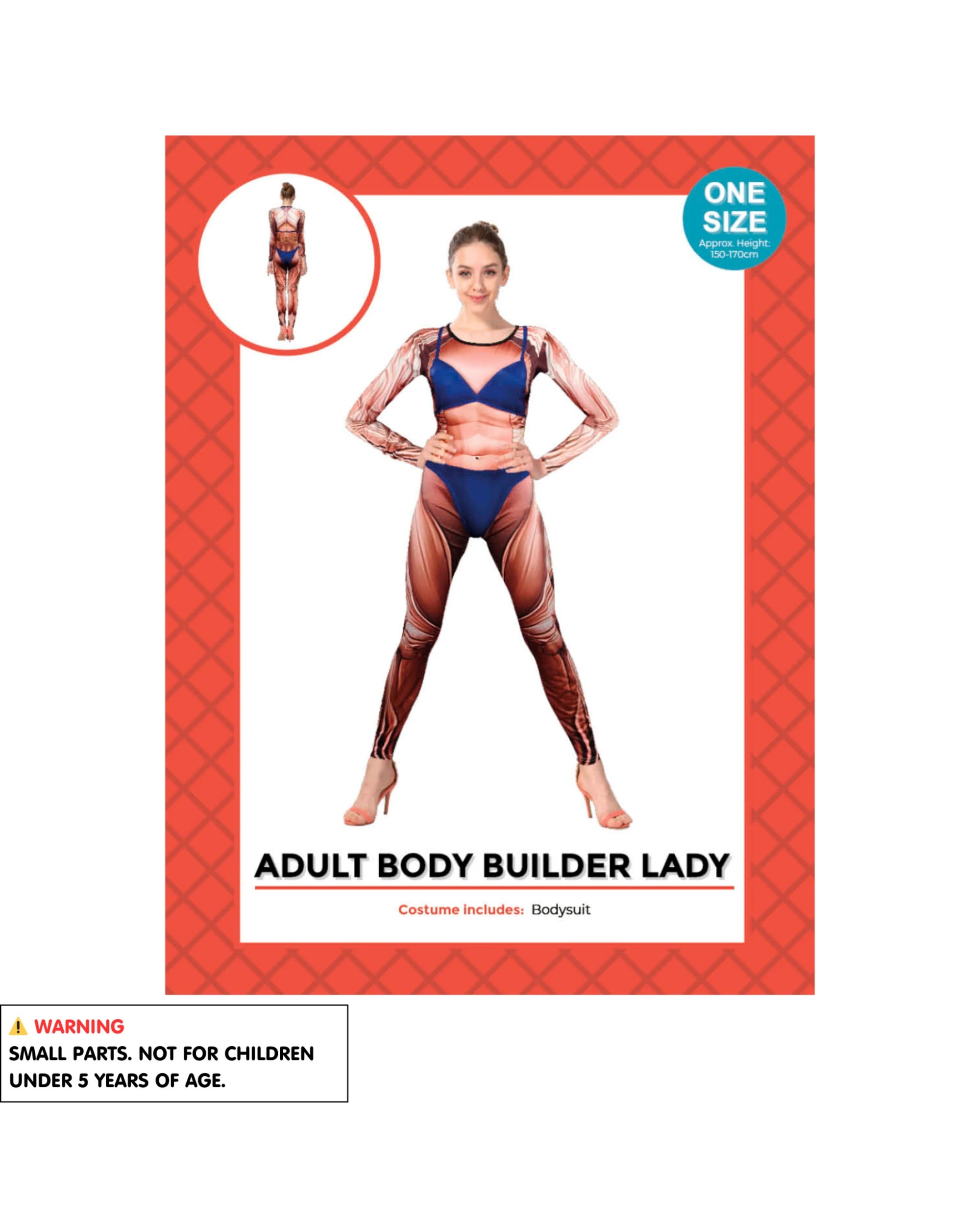 4 JD Party Women's Body Builder Costume - One Size - Beige, 4 of 4