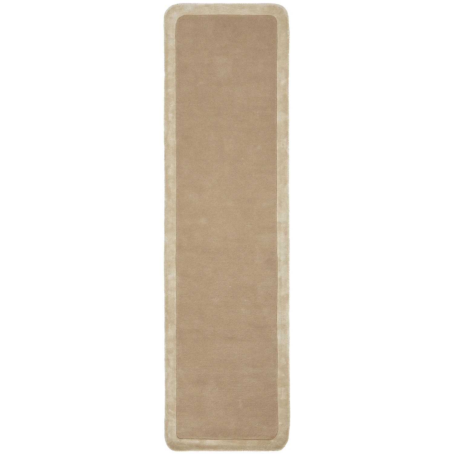 1 Common Ground Rugs Nexus 400x80cm Runner - Large Hand Tufted Wool Rug - Beige, 1 of 7