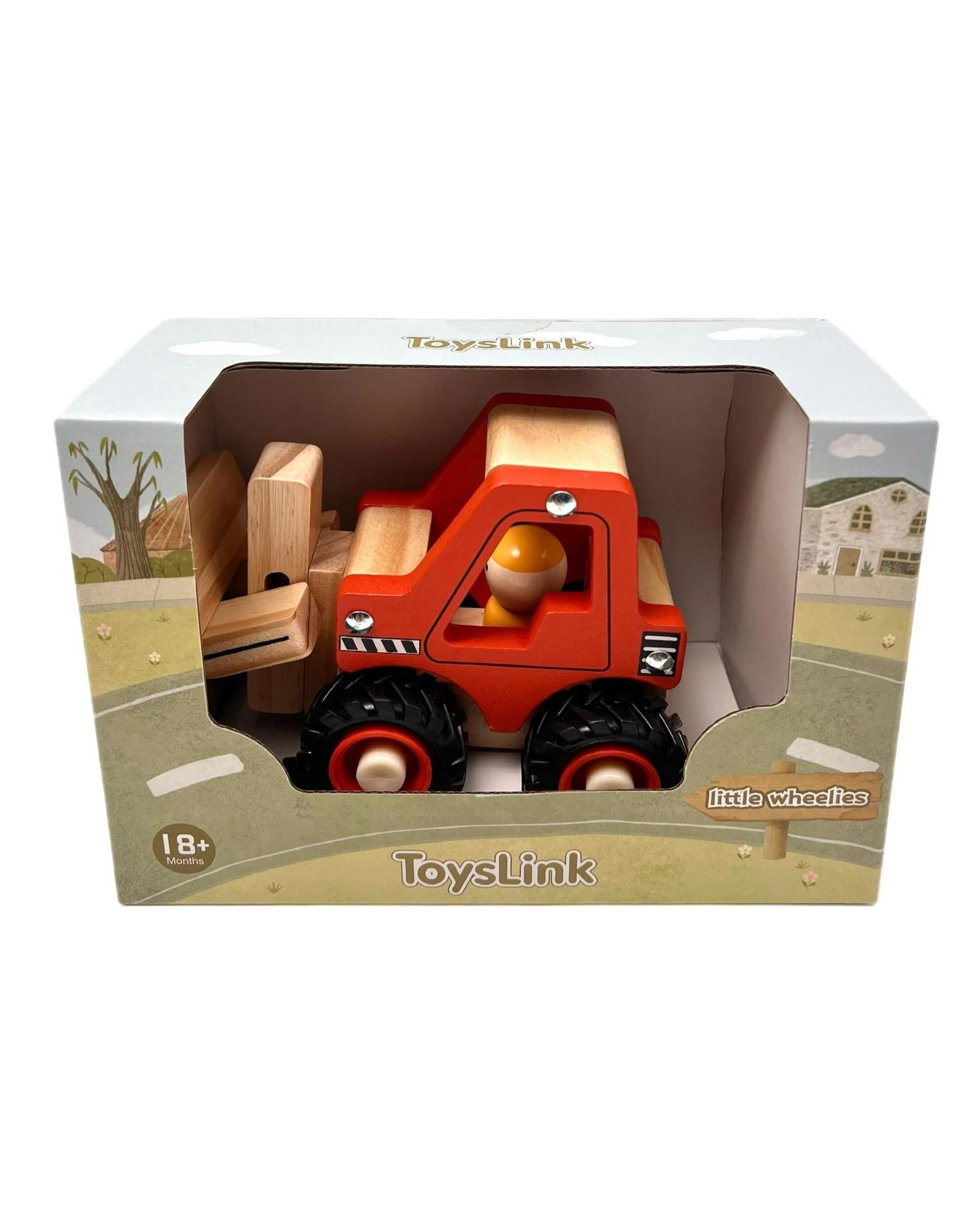 1 Toyslink Wooden Wheelie Forklift Toy Vehicle, 1 of 4