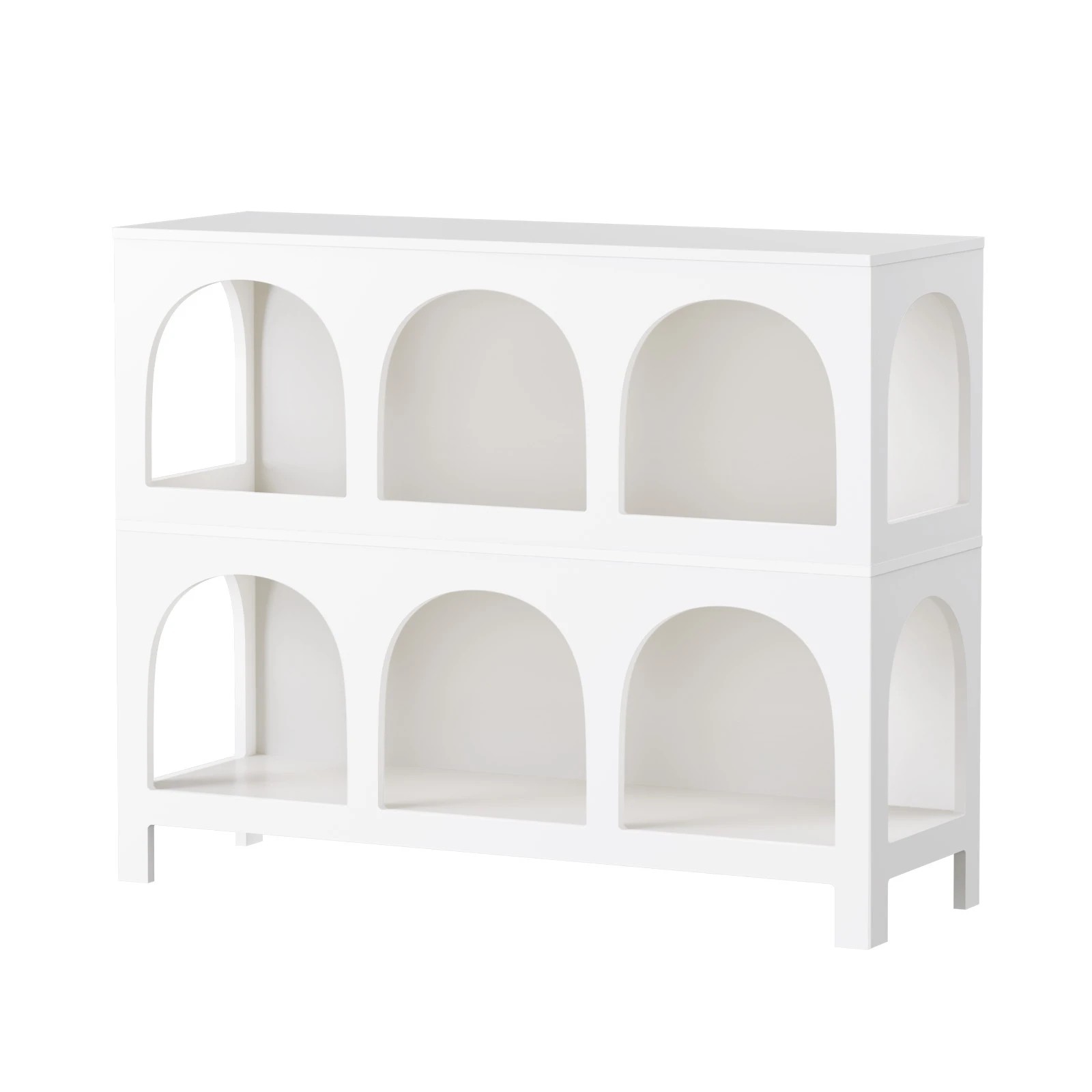 1 Oikiture Shelving Unit Display Shelf Storage Stand Bookcase Bookshelf
 - White, 1 of 10