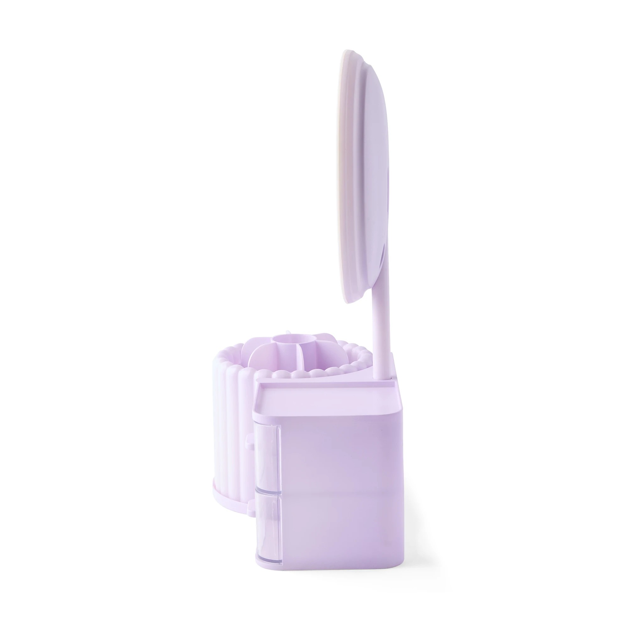 6 Cosmetic Organiser with Mirror - Lilac, 6 of 10