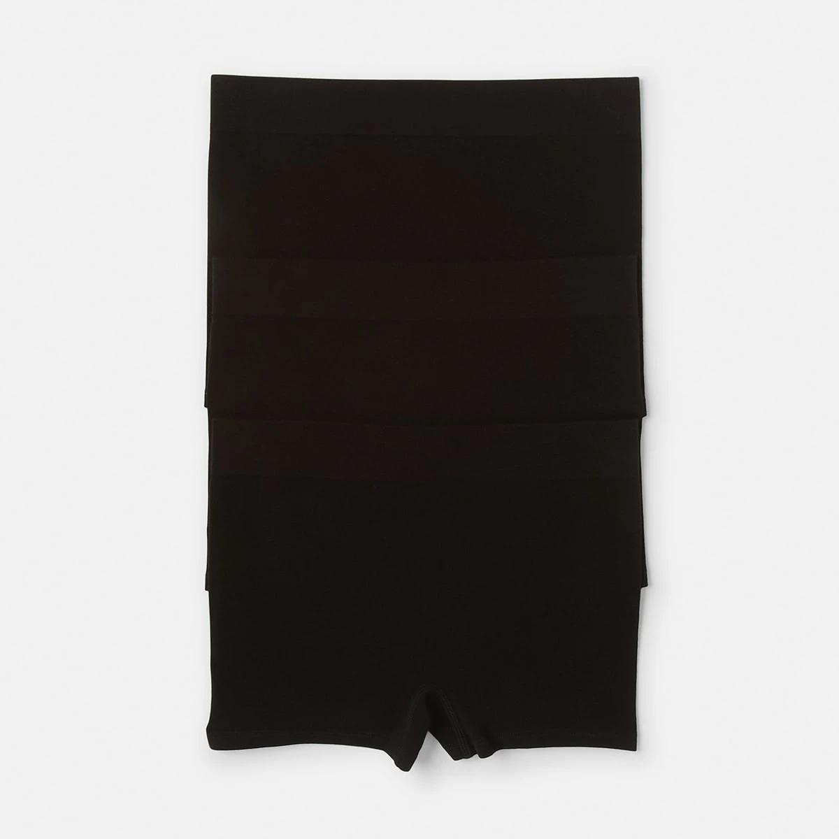 1 3 Pack Seamfree Cotton Boyleg Briefs BLACK, 1 of 6