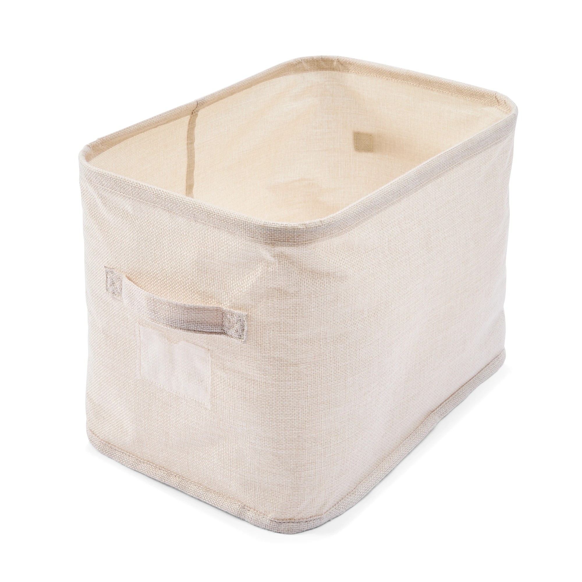 7 Linen Look Short Organiser - Narrow, Beige, 7 of 9