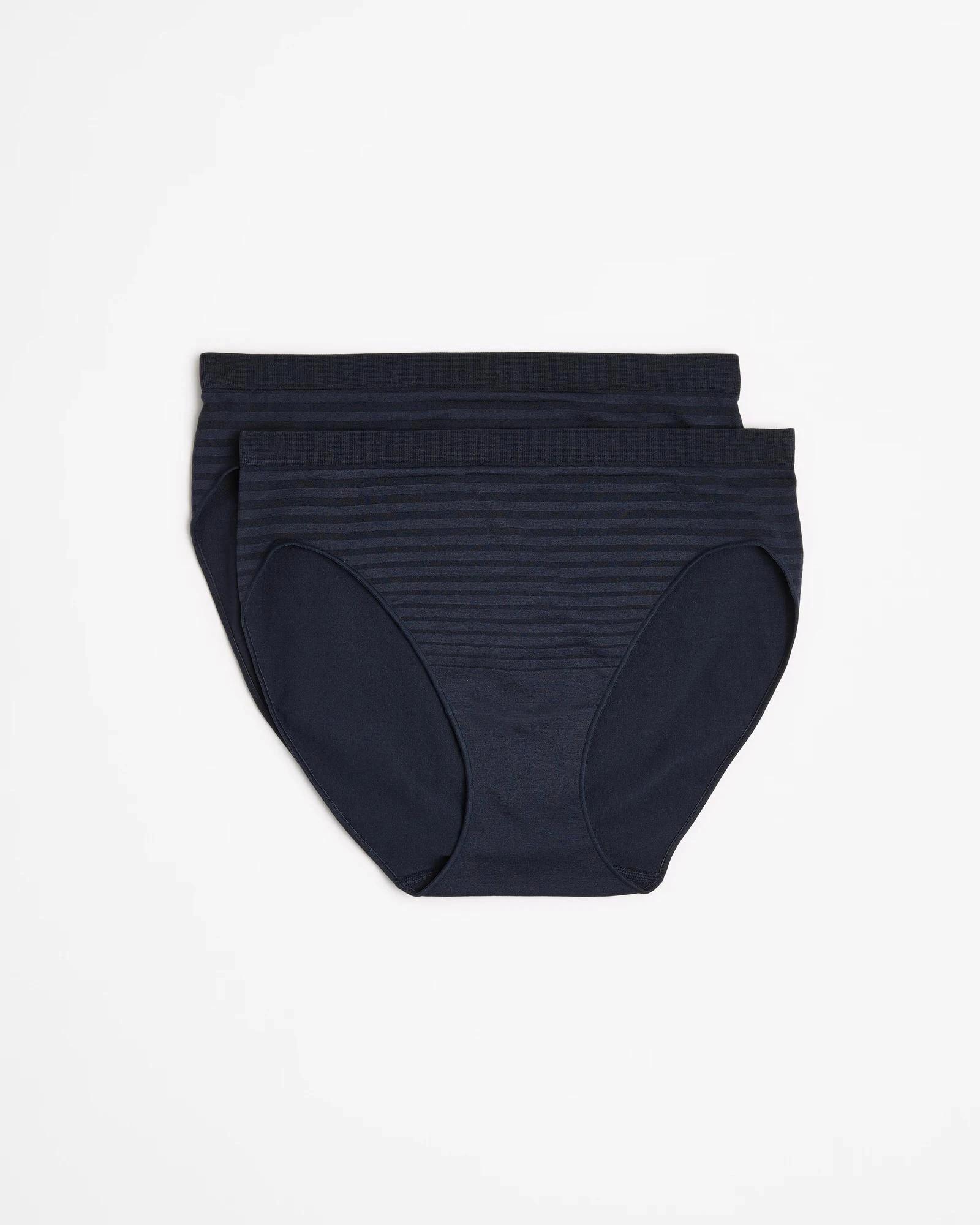 1 Target Woman 2 Pack Seamfree Matte and Shine High Cut Briefs NAVY BLUE, 1 of 4
