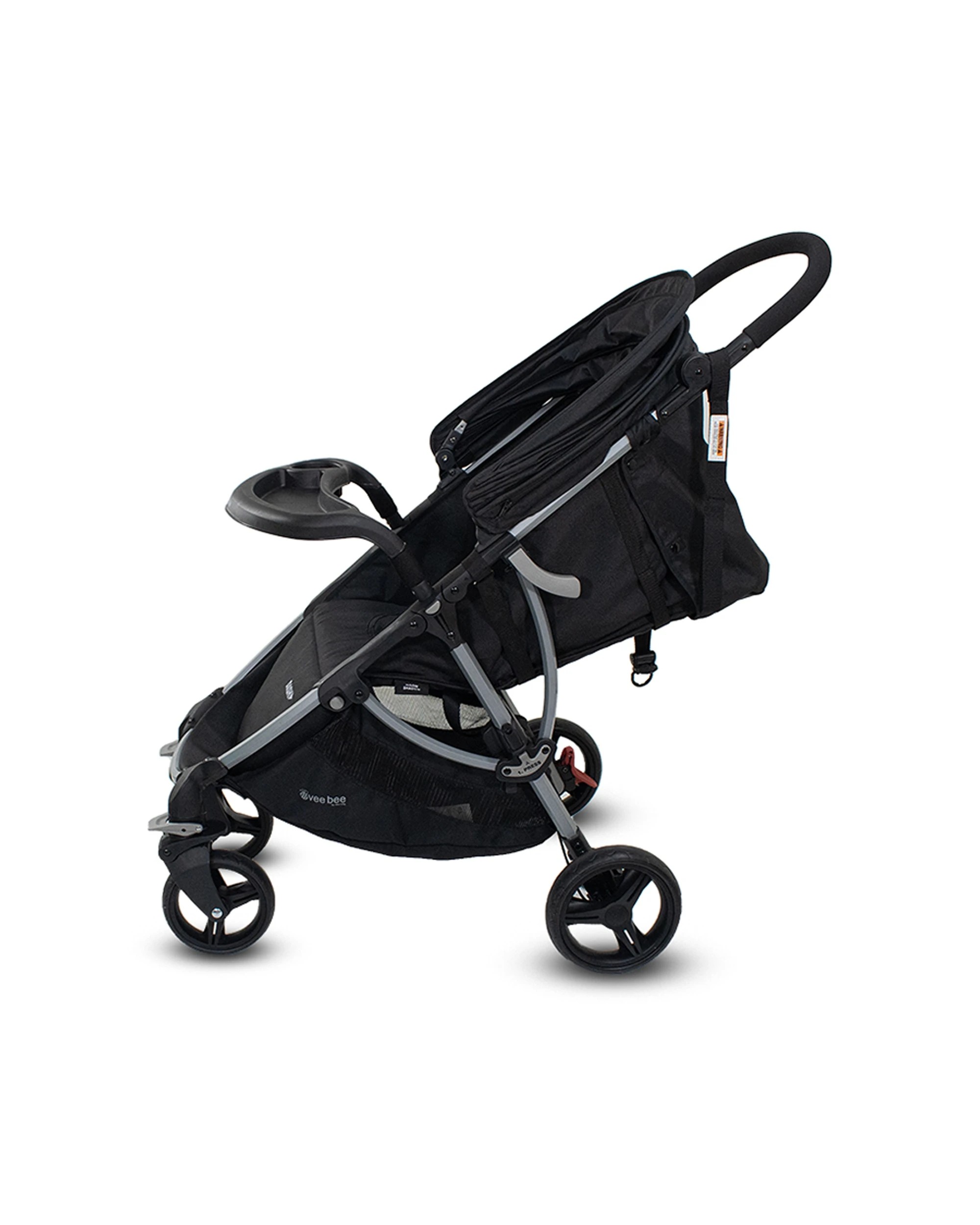 4 Vee Bee Dash Pram Foldable Reclining Baby Stroller With Tray Moon Shadow Colour
 - Black, 4 of 9