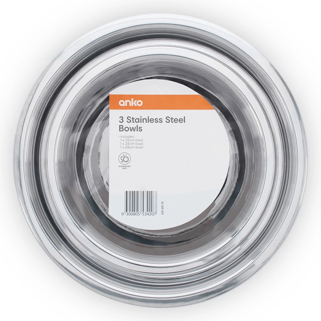 5 3 Stainless Steel Bowls, 5 of 5