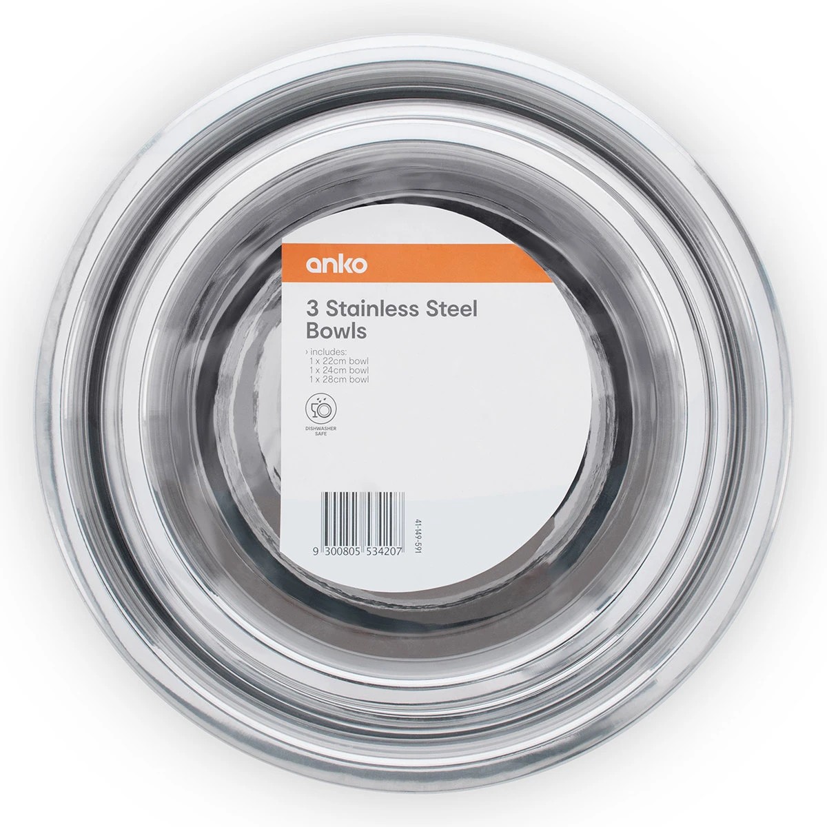 5 3 Stainless Steel Bowls, 5 of 5