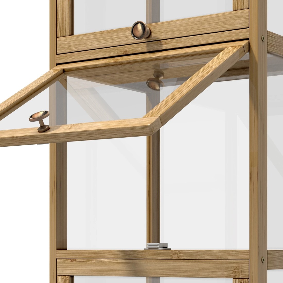 7 Oikiture Display Cabinet Slim Storage 5-tier Shelves Clear Bookcase Rack
 - Natural, 7 of 9