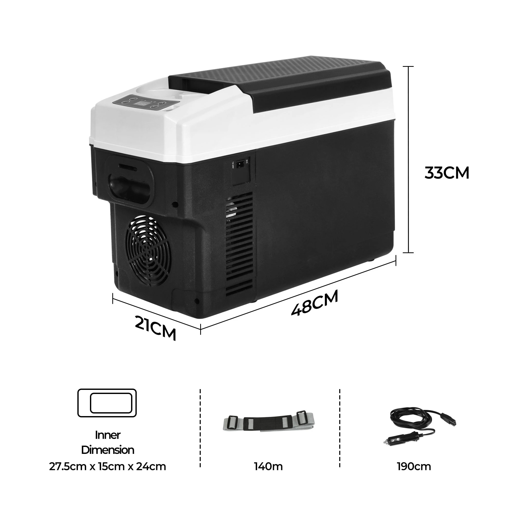 3 Spector Portable Car Fridge 12V Mini Refrigerator Freezer Camping Travel Cooler - Black, 3 of 9