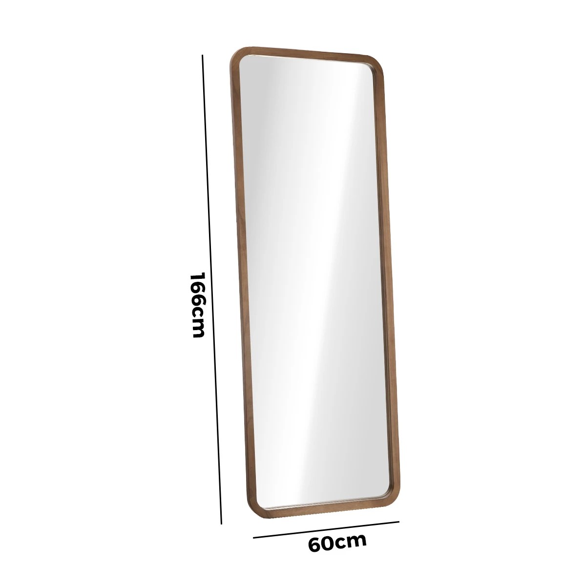 2 Oikiture Full Length Mirror 166x60cm Rectangle Dressing Floor Mirrors - Brown, 2 of 9