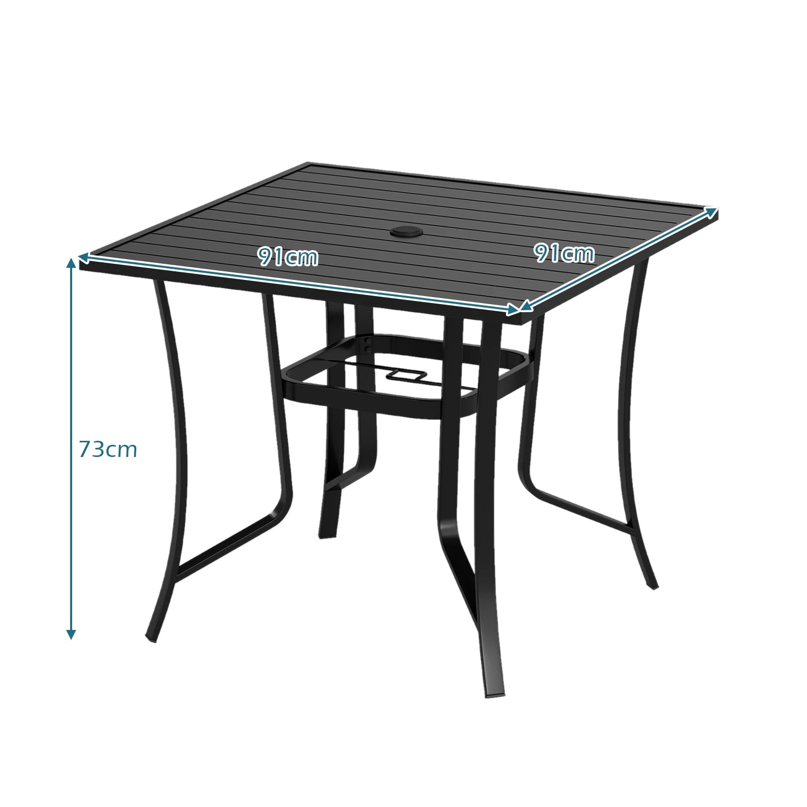 2 Costway 91cm Square Patio Table for 4 Outdoor Furniture Classic Bistro Table, 2 of 6