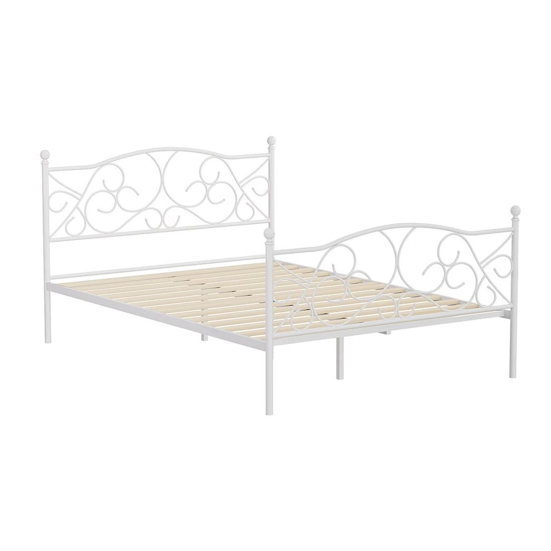 1 Artiss Bed Frame Double Size Metal Frame GROA - White, 1 of 7