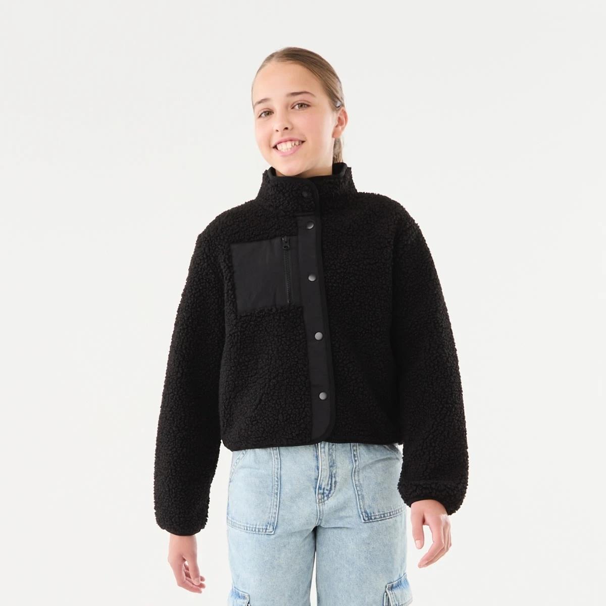 2 Teddy Fleece Jacket Black, 2 of 10