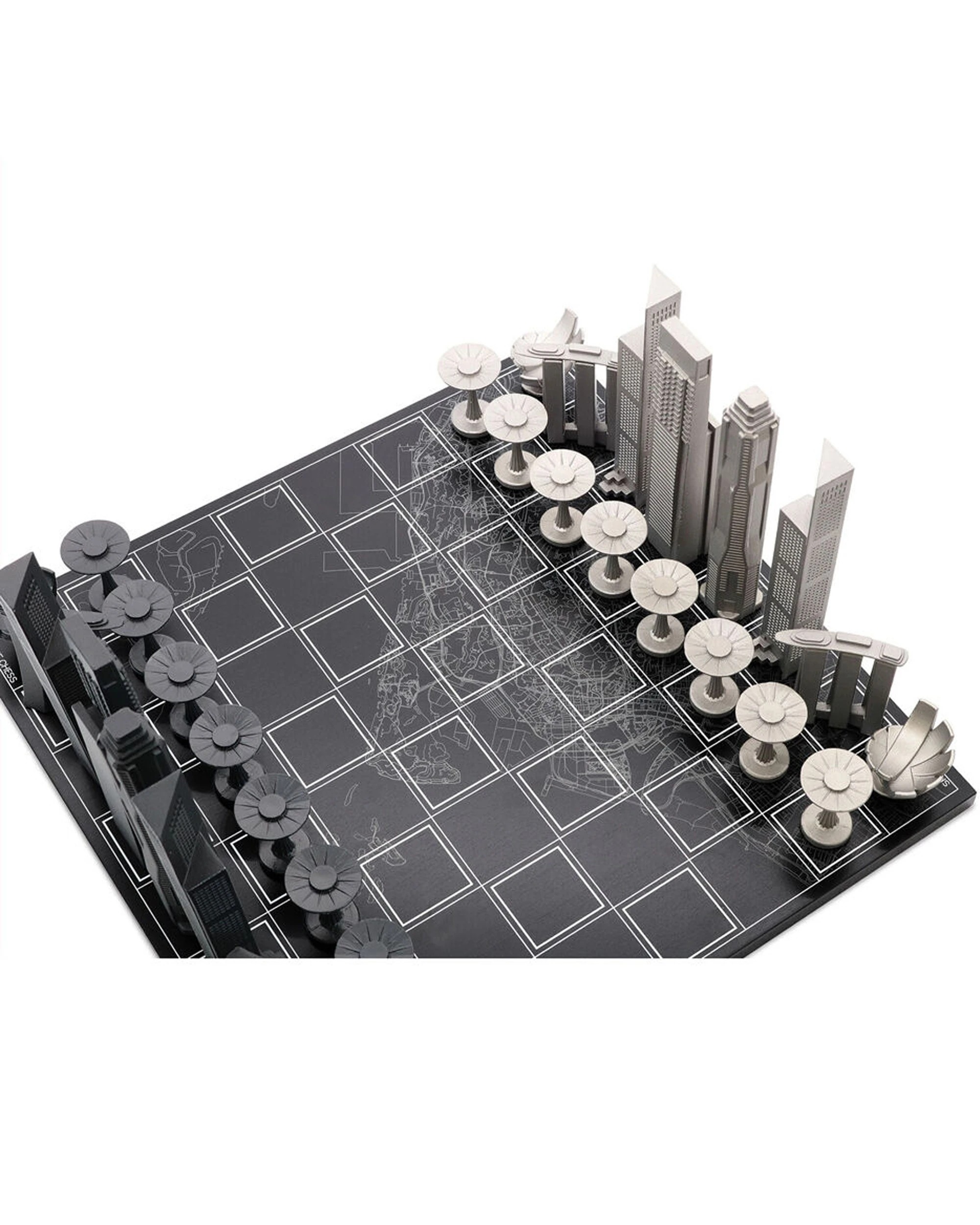 2 Skyline Chess 33pc Singapore Edition Wood Board With Printed Singapore Map - Black, 2 of 6