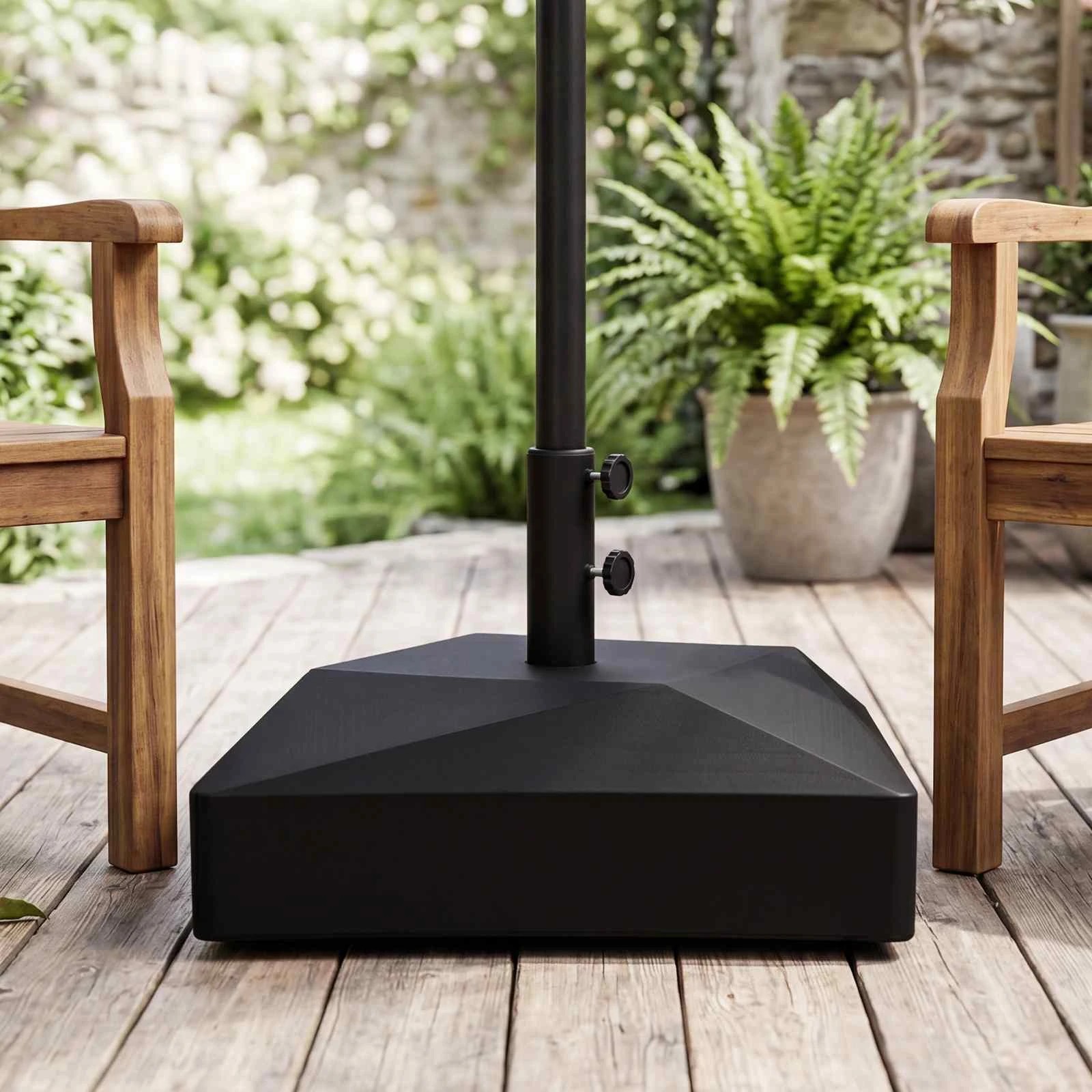 2 Costway 70kg Mobile Fillable Patio Umbrella Base Water Sand Rolling HDPE Stand, 2 of 2